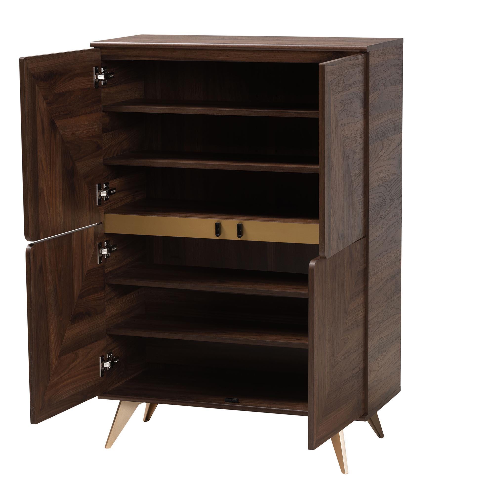 Baxton Studio Graceland 4-Door Shoe Cabinet, , large