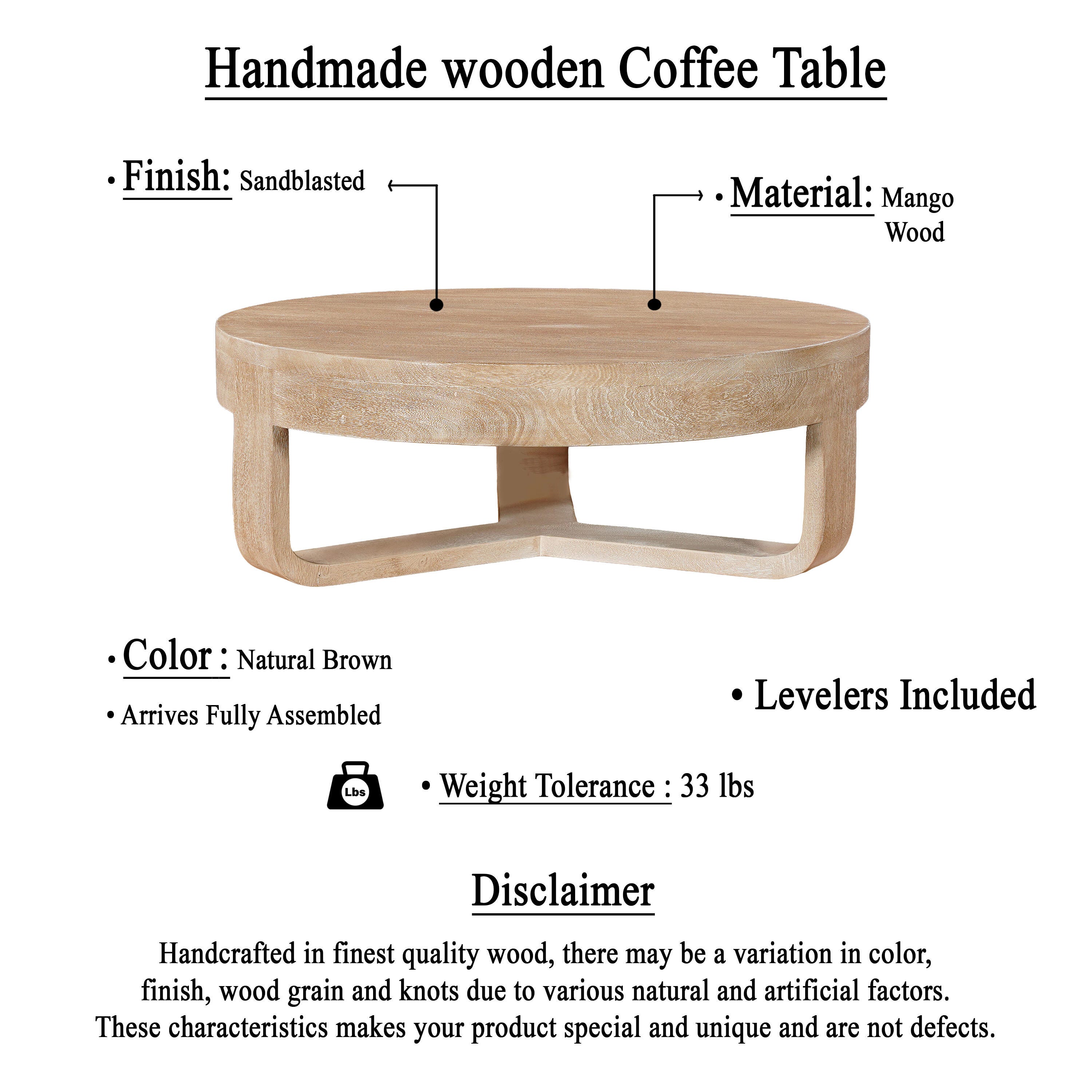Benzara Milan Coffee Table, , large