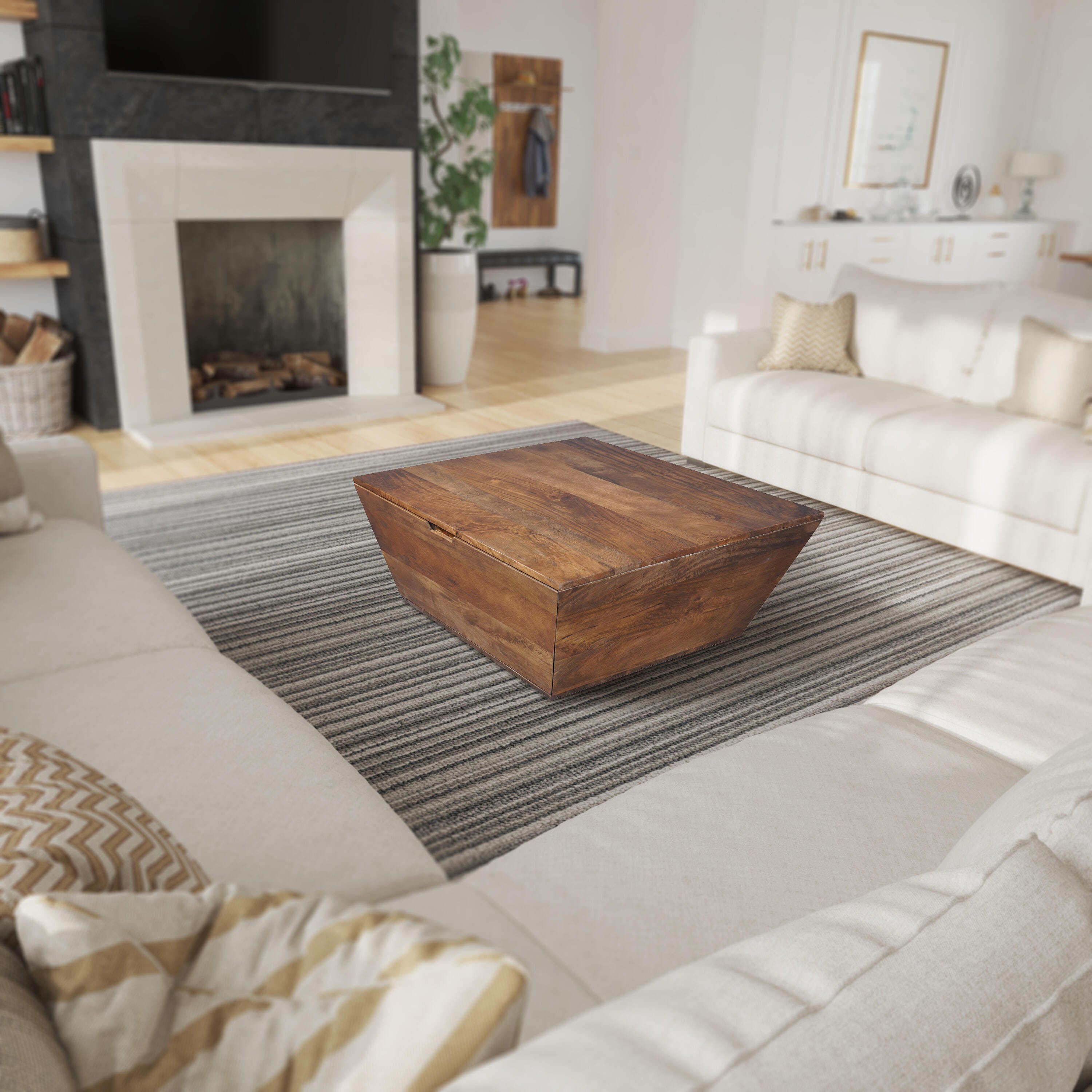 Benzara Handcrafted Coffee Table, , large