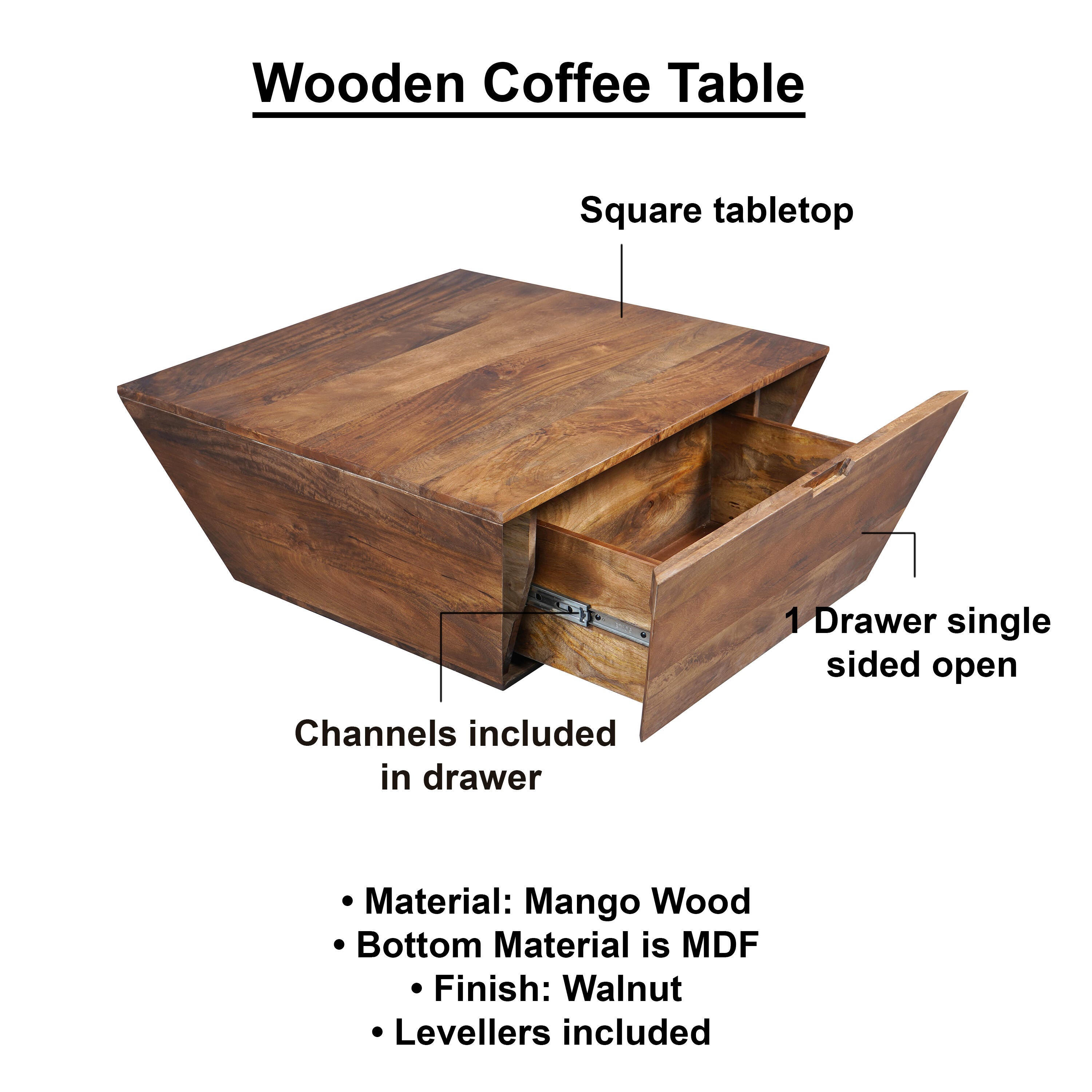 Benzara Handcrafted Coffee Table, , large