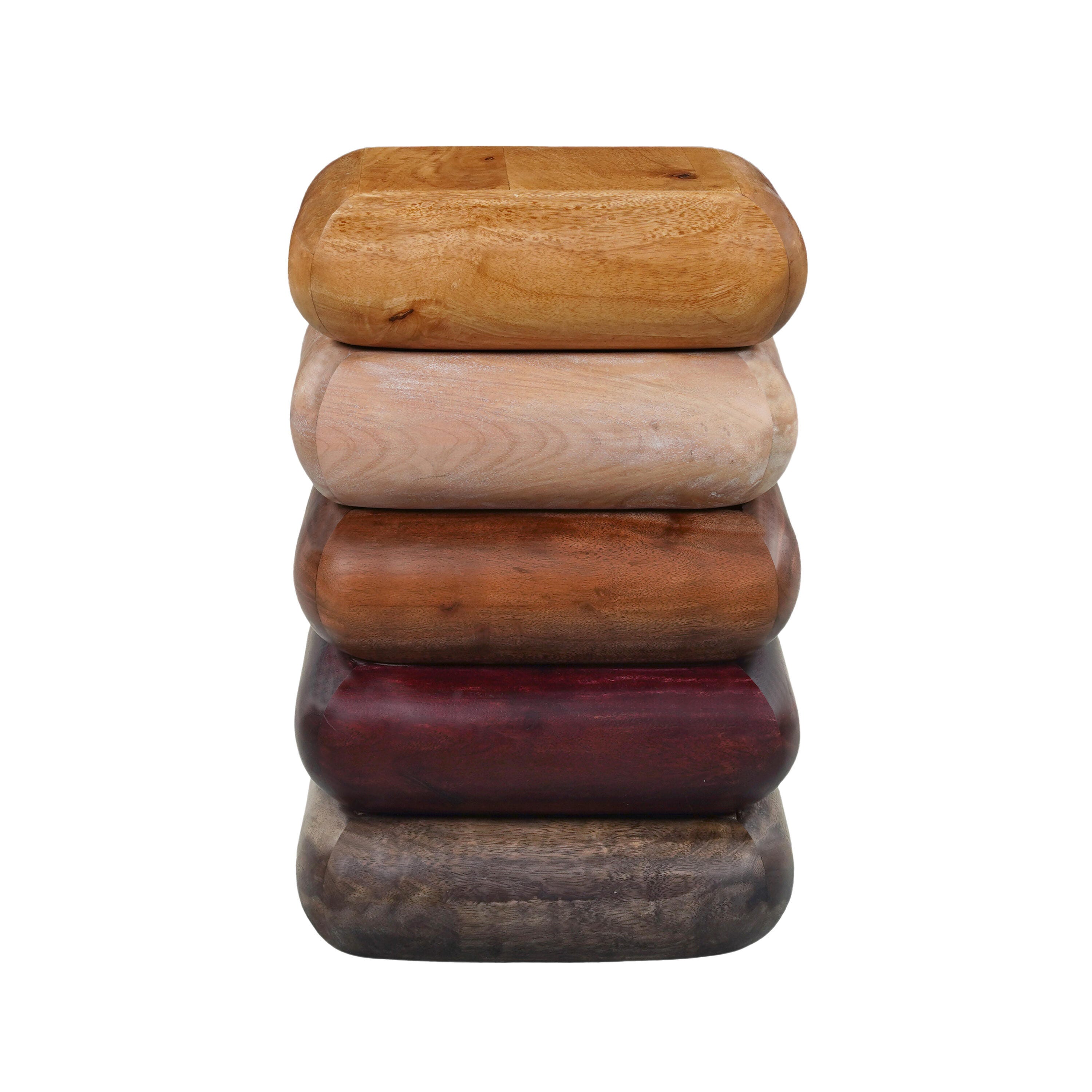 Benzara Zyra End Table, Brown, large