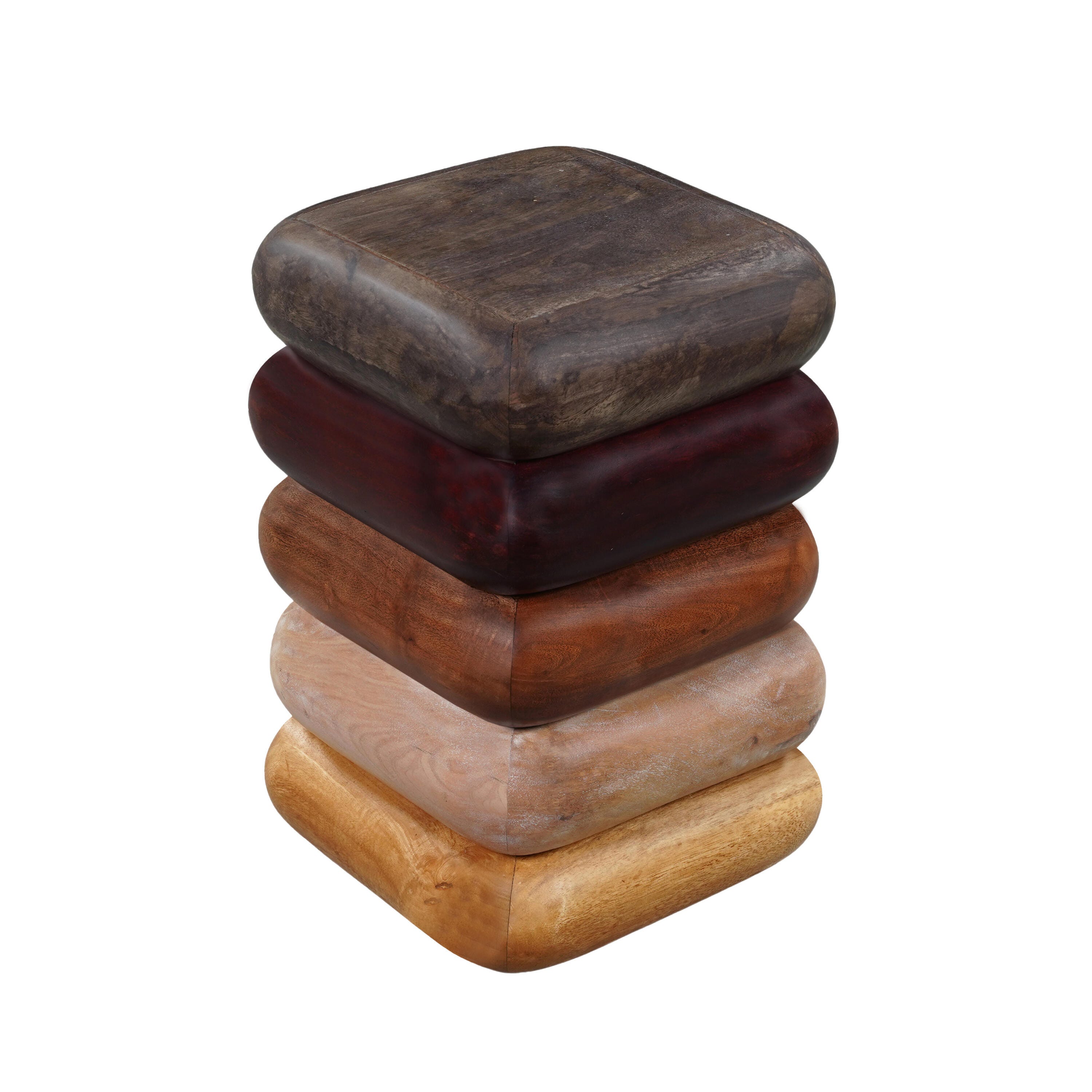 Benzara Zyra End Table, Brown, large