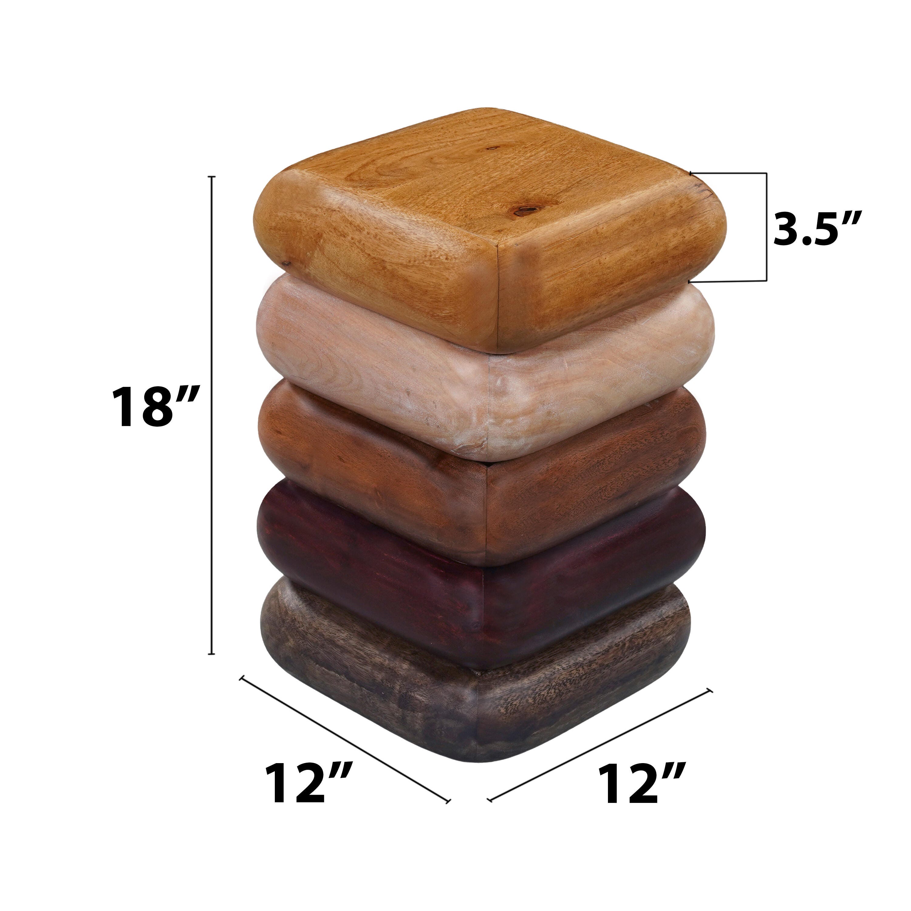 Benzara Zyra End Table, Brown, large