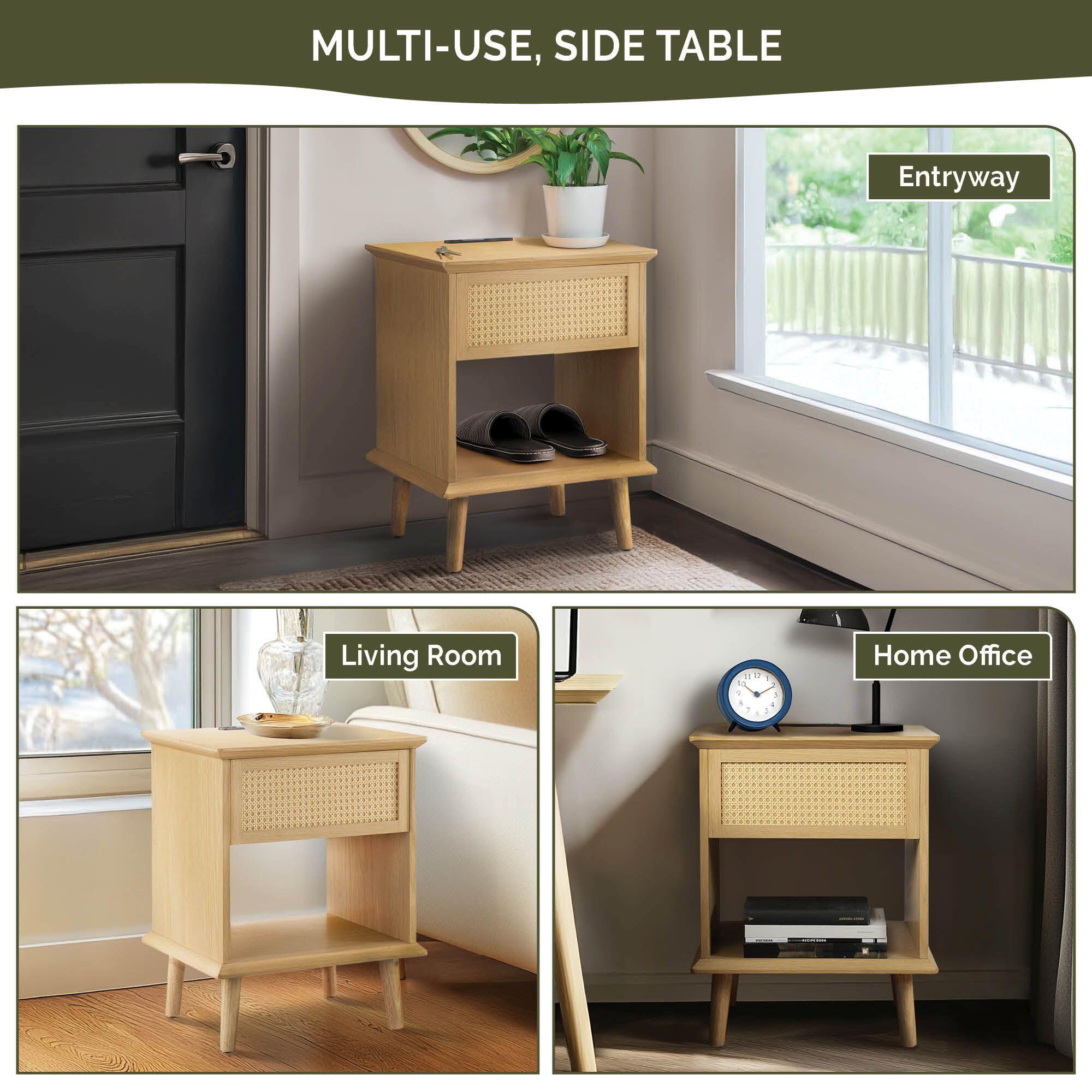 INK+IVY Teagan End Table with USB Charging, , large