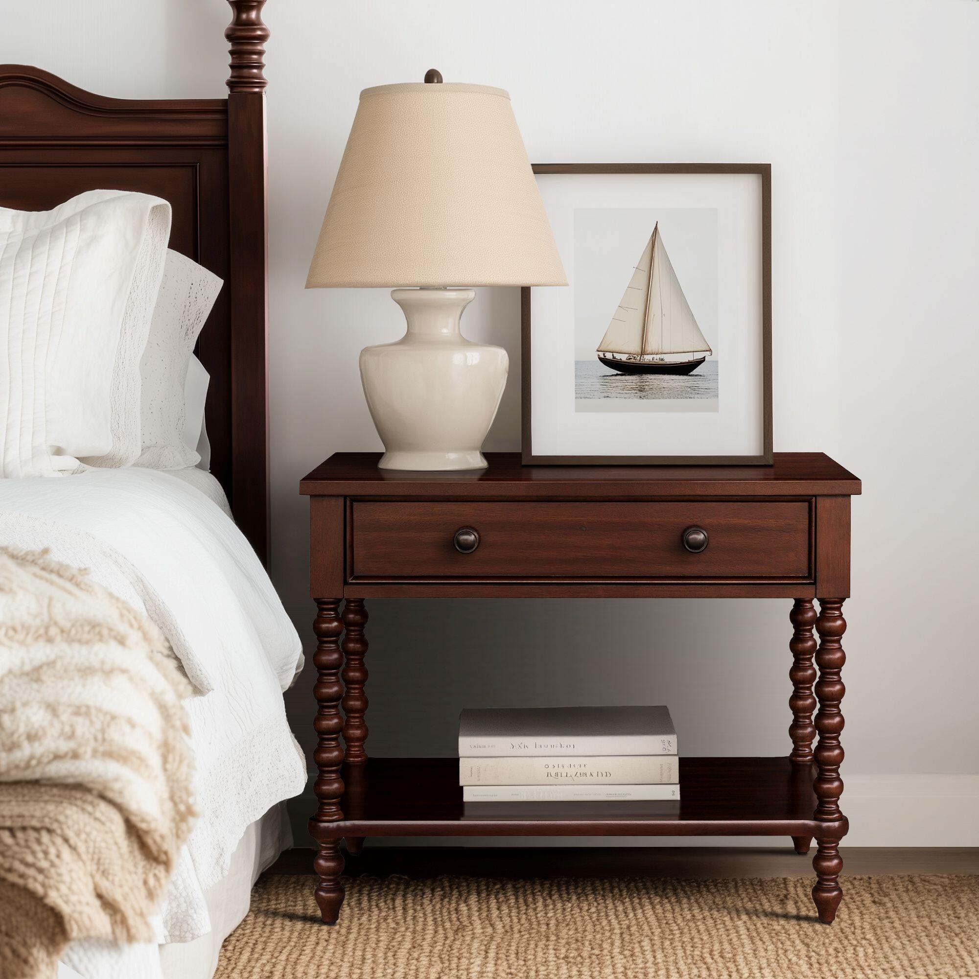 Madison Park Signature Beckett 32" 1 Drawer Nightstand, Morocco Brown, large