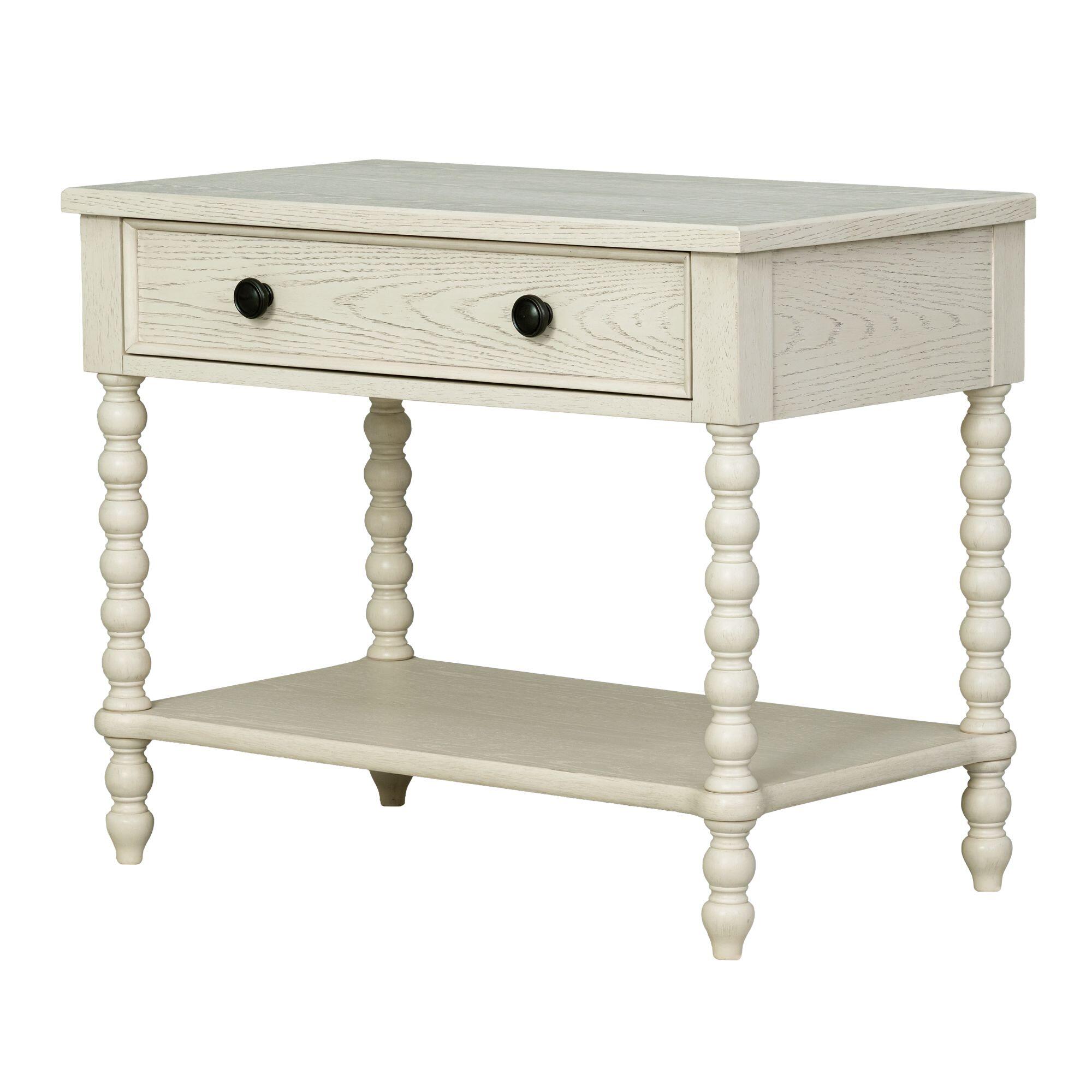 Madison Park Signature Beckett 32" 1 Drawer Nightstand, Antique Cream, large
