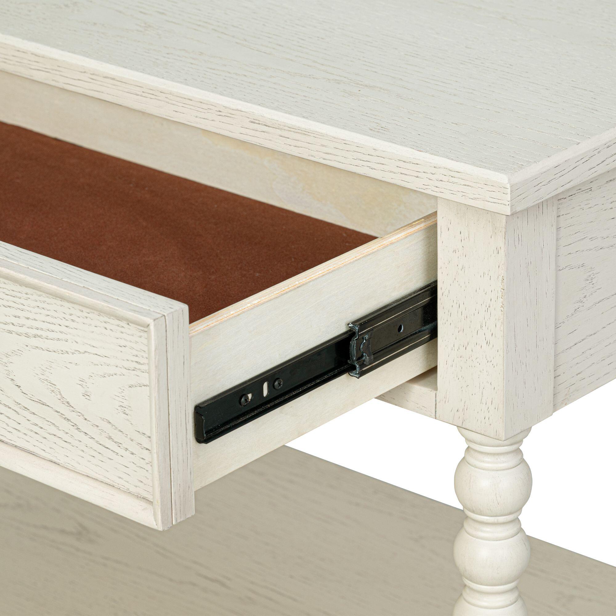 Madison Park Signature Beckett 32" 1 Drawer Nightstand, Antique Cream, large