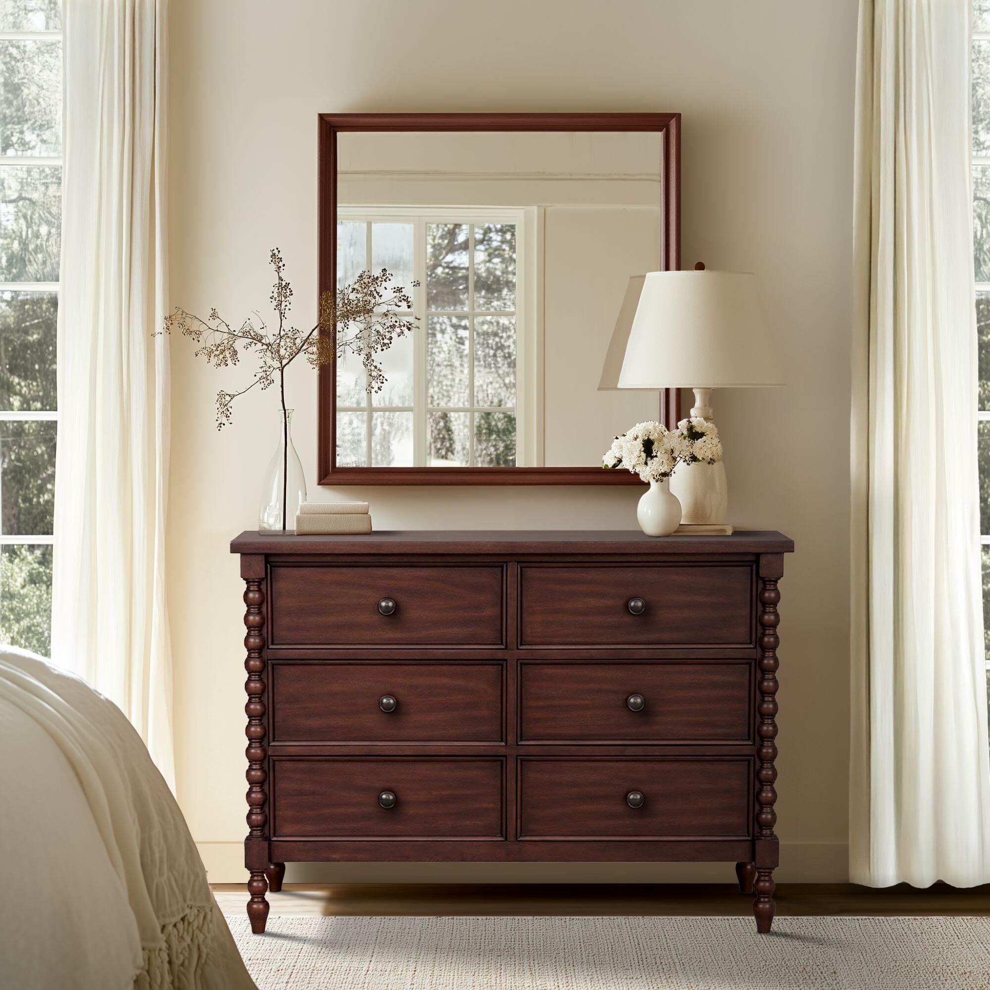 brown wood dresser for bedroom Timber Haven 7 Drawer Barnwood Clean lines and a crisp knife Eureka Ergonomic | 5 Drawer