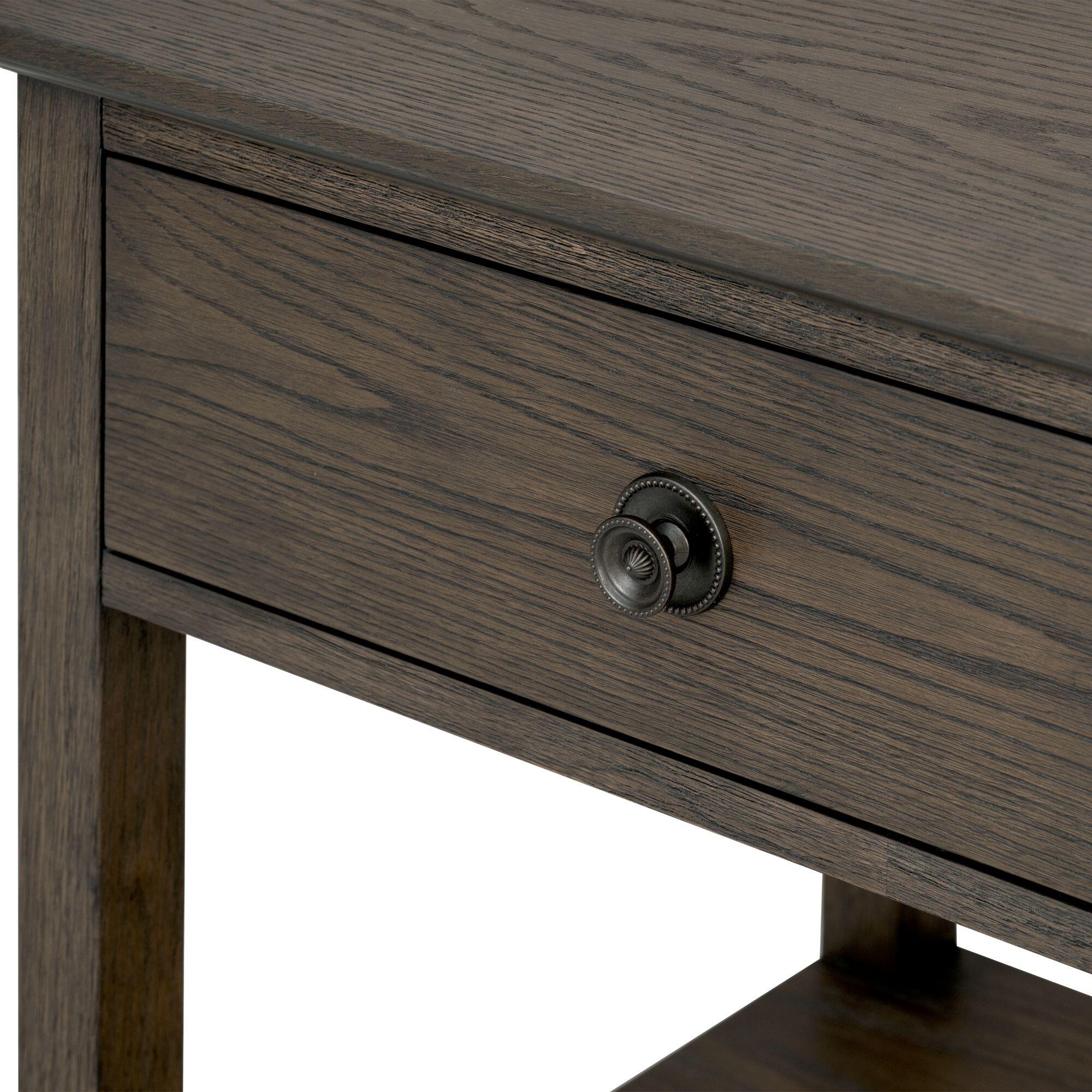 Madison Park Signature Victoria 24" Open Shelf 1 Drawer Nightstand, Antique Brown, large