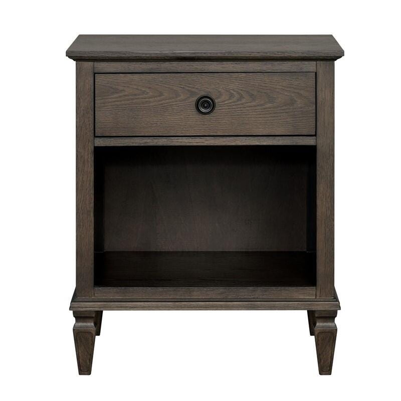 Madison Park Signature Victoria 24" 1 Drawer Nightstand, Antique Brown, large