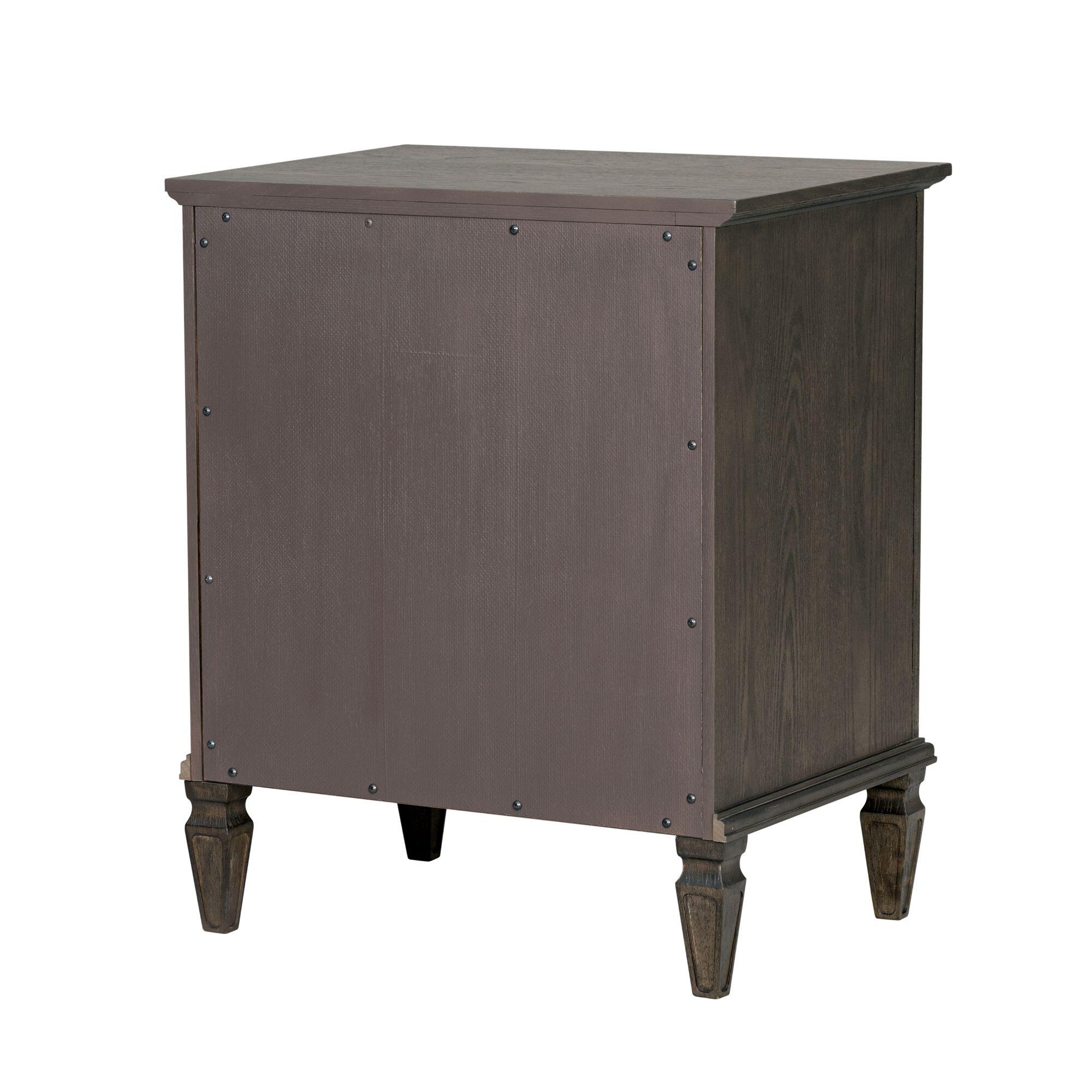 Madison Park Signature Victoria 24" 1 Drawer Nightstand, Antique Brown, large