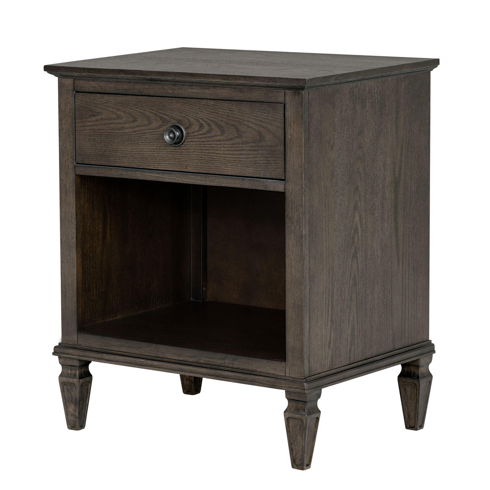 Madison Park Signature Victoria 24" 1 Drawer Nightstand, Antique Brown, large