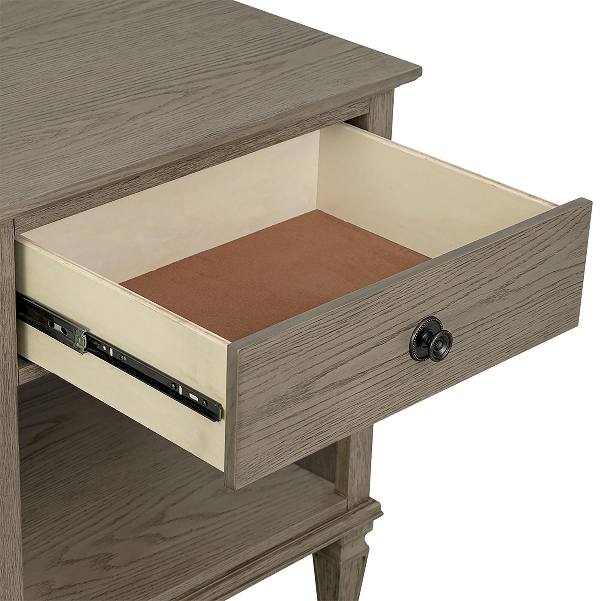 Madison Park Signature Victoria 24" 1 Drawer Nightstand, Reclaimed Gray, large