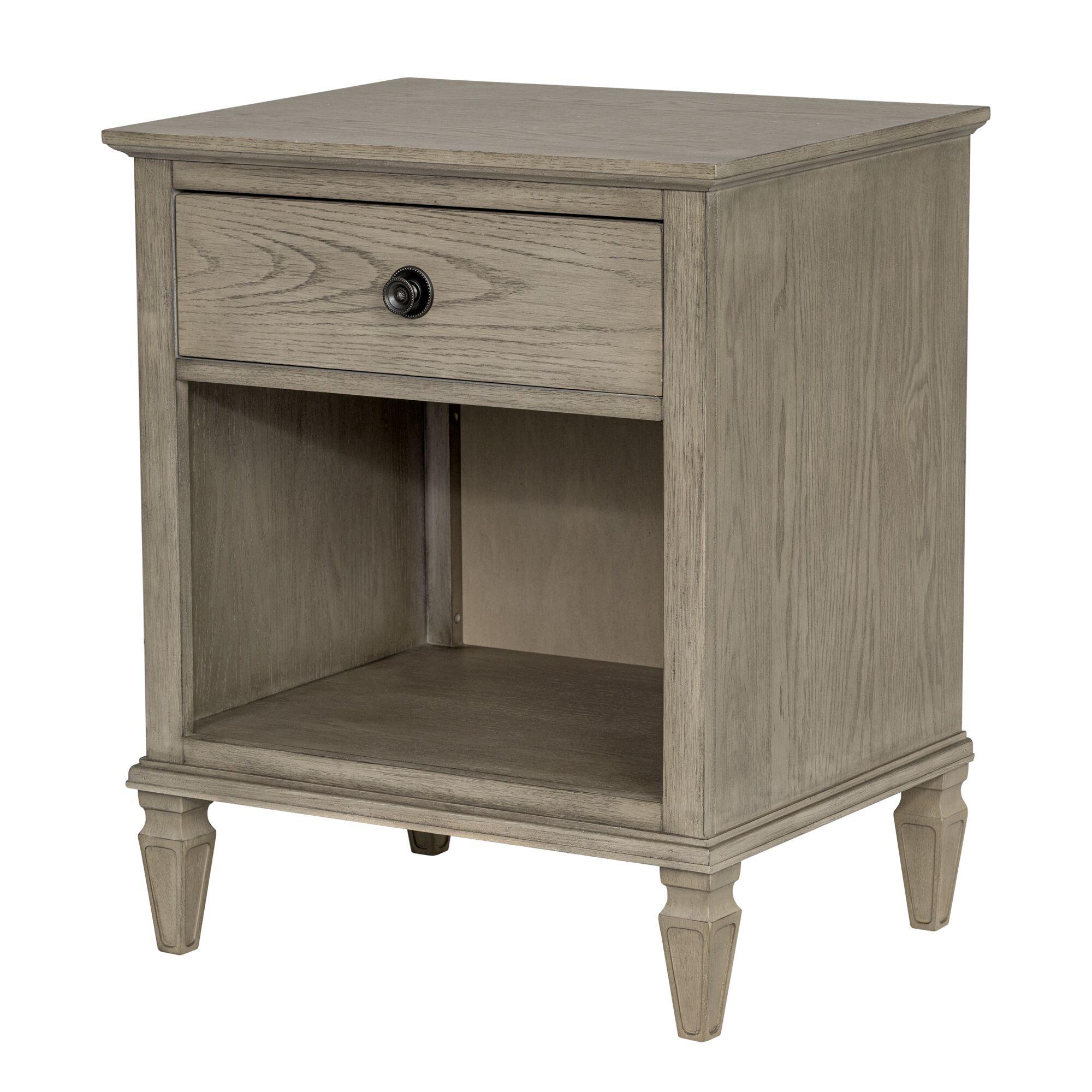 Madison Park Signature Victoria 24" 1 Drawer Nightstand, Reclaimed Gray, large