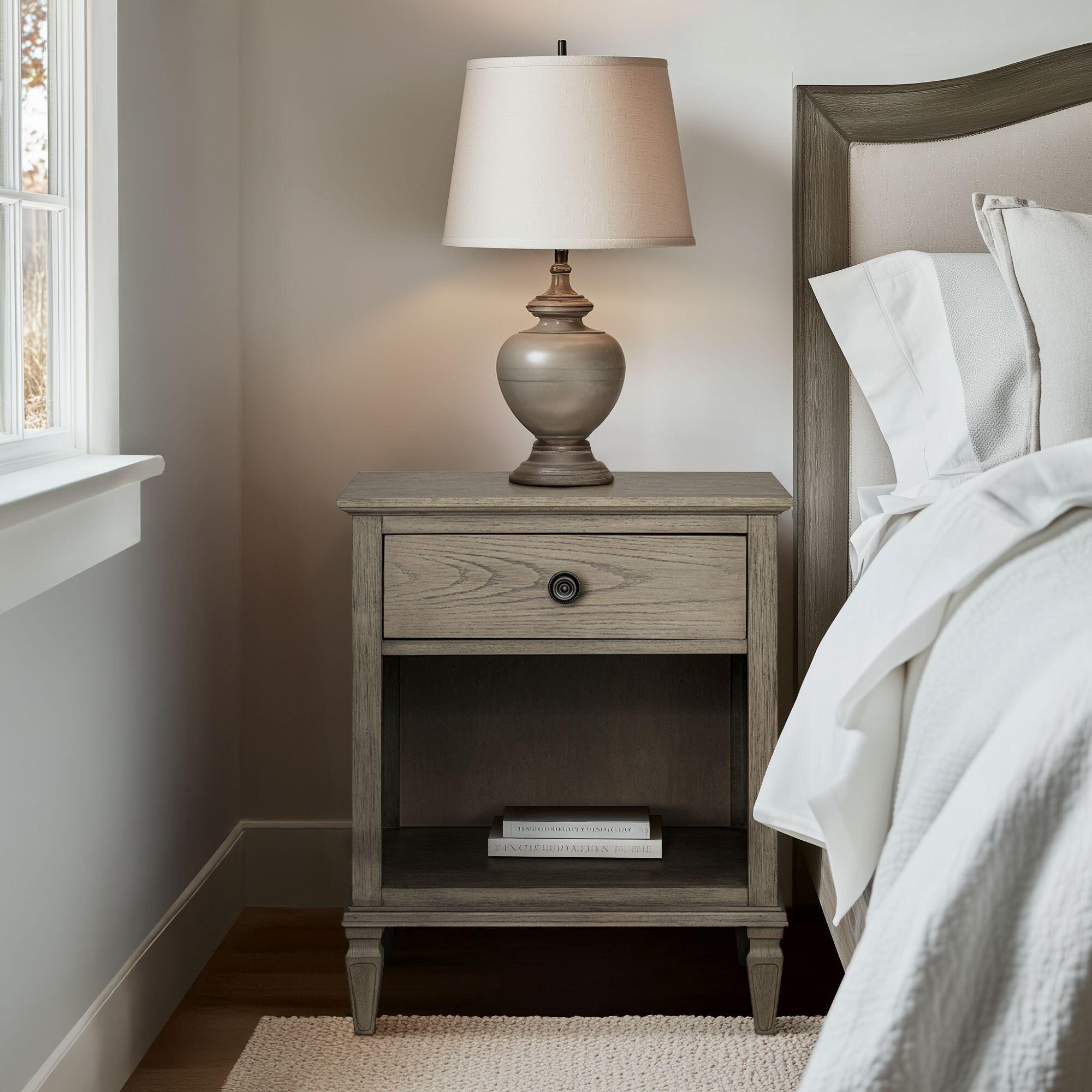 Madison Park Signature Victoria 24" 1 Drawer Nightstand, Reclaimed Gray, large