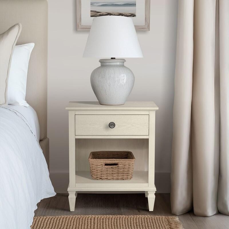 Madison Park Signature Victoria 24" 1 Drawer Nightstand, Antique Cream