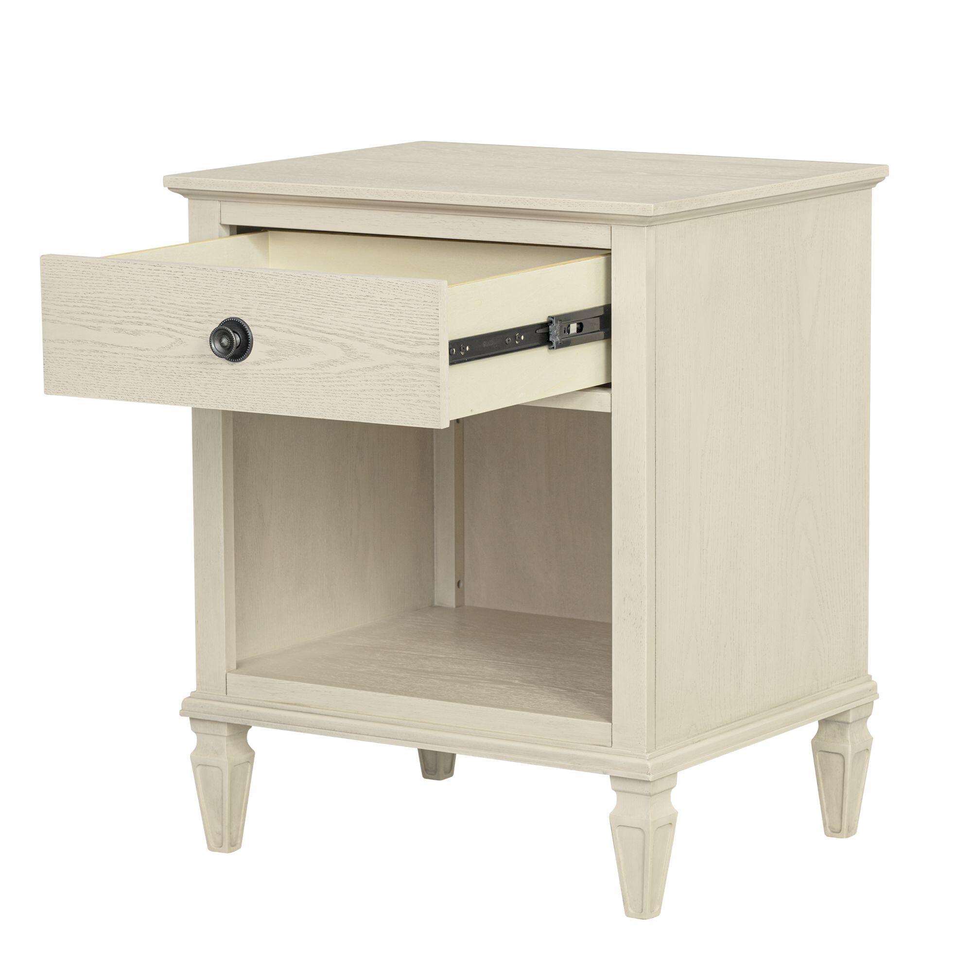 Madison Park Signature Victoria 24" 1 Drawer Nightstand, Antique Cream, large