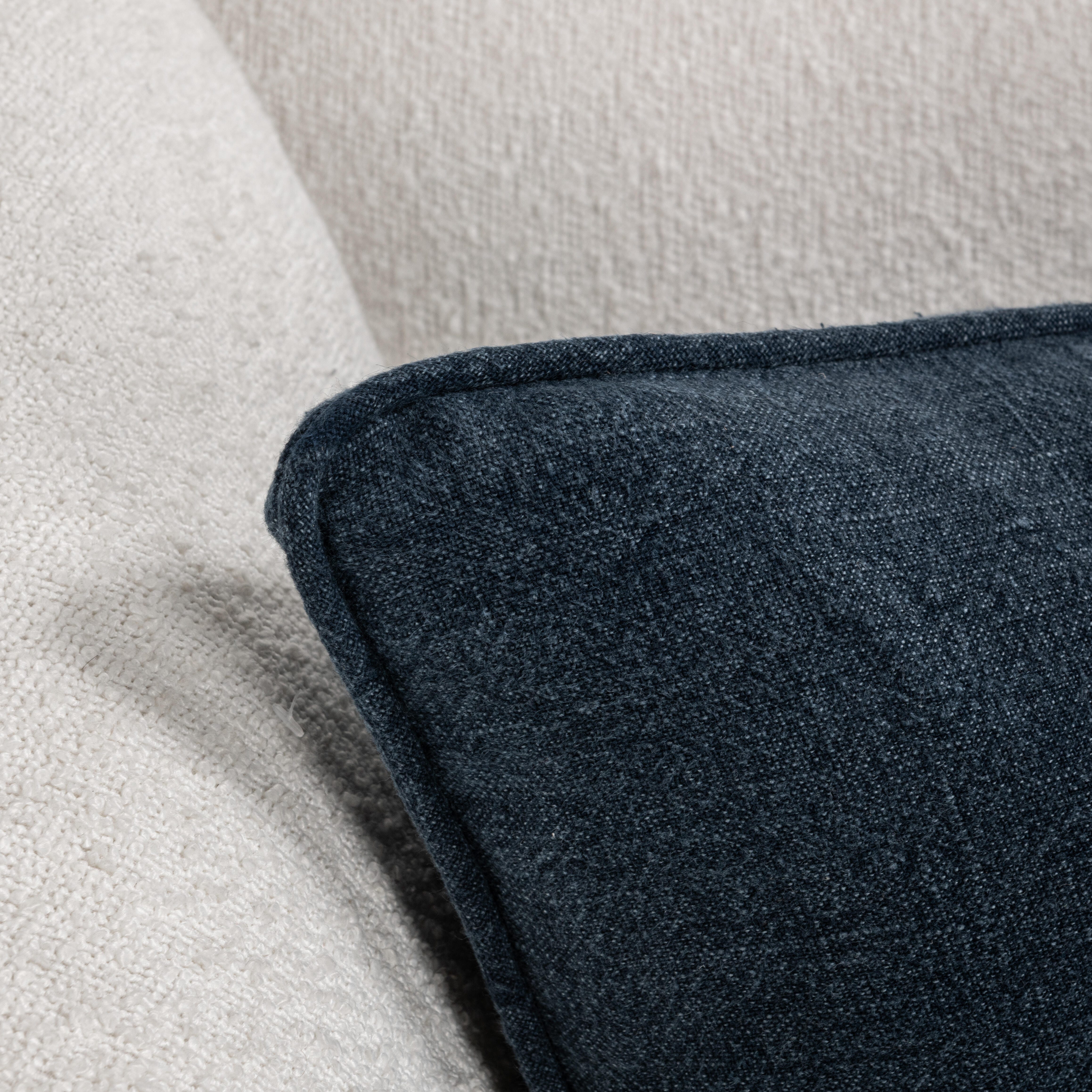 Ashley Luxe SLD Bedford Linen Indigo 22 x 22 Throw Pillow, Indigo, rollover