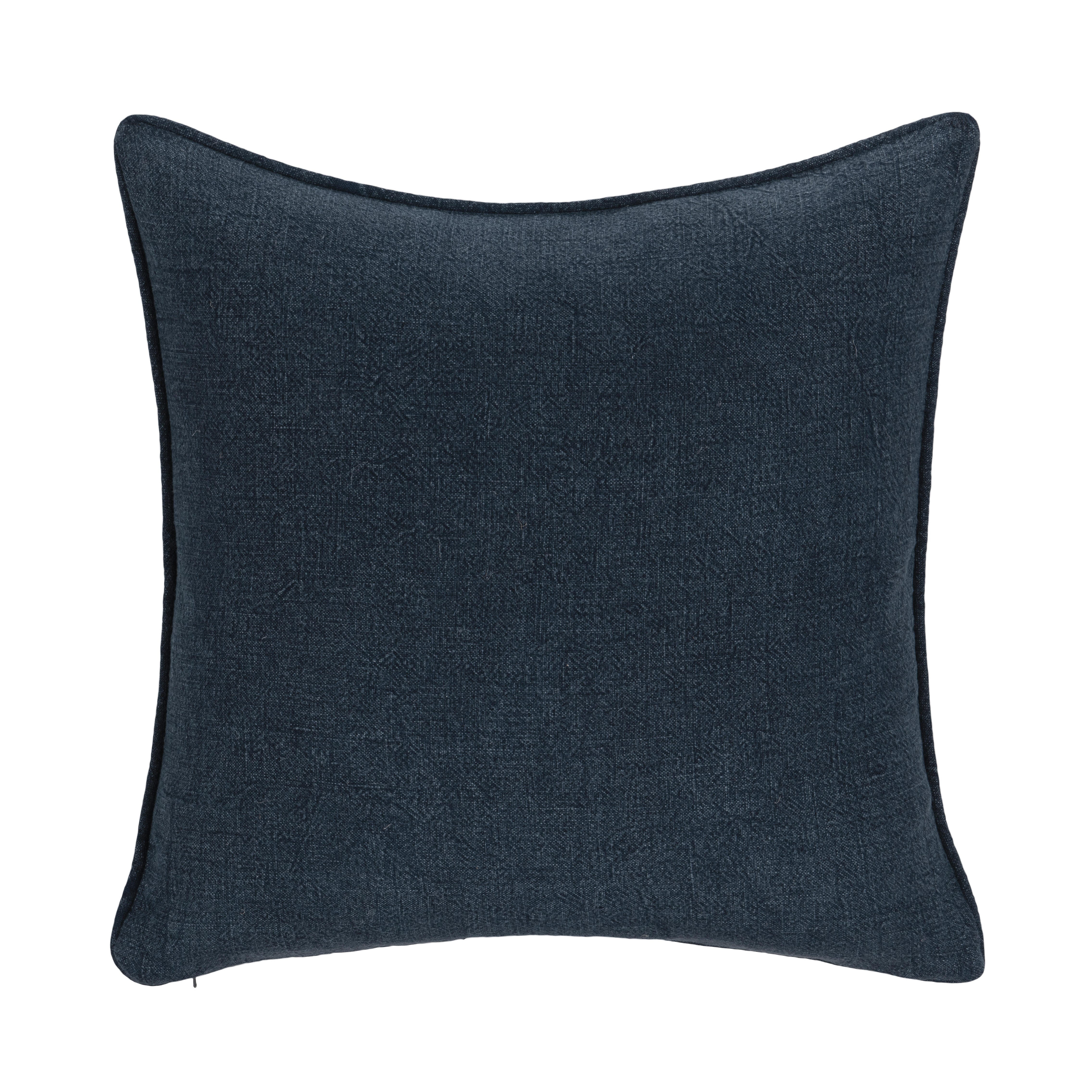 Ashley Luxe SLD Bedford Linen Indigo 22 x 22 Throw Pillow, Indigo, large
