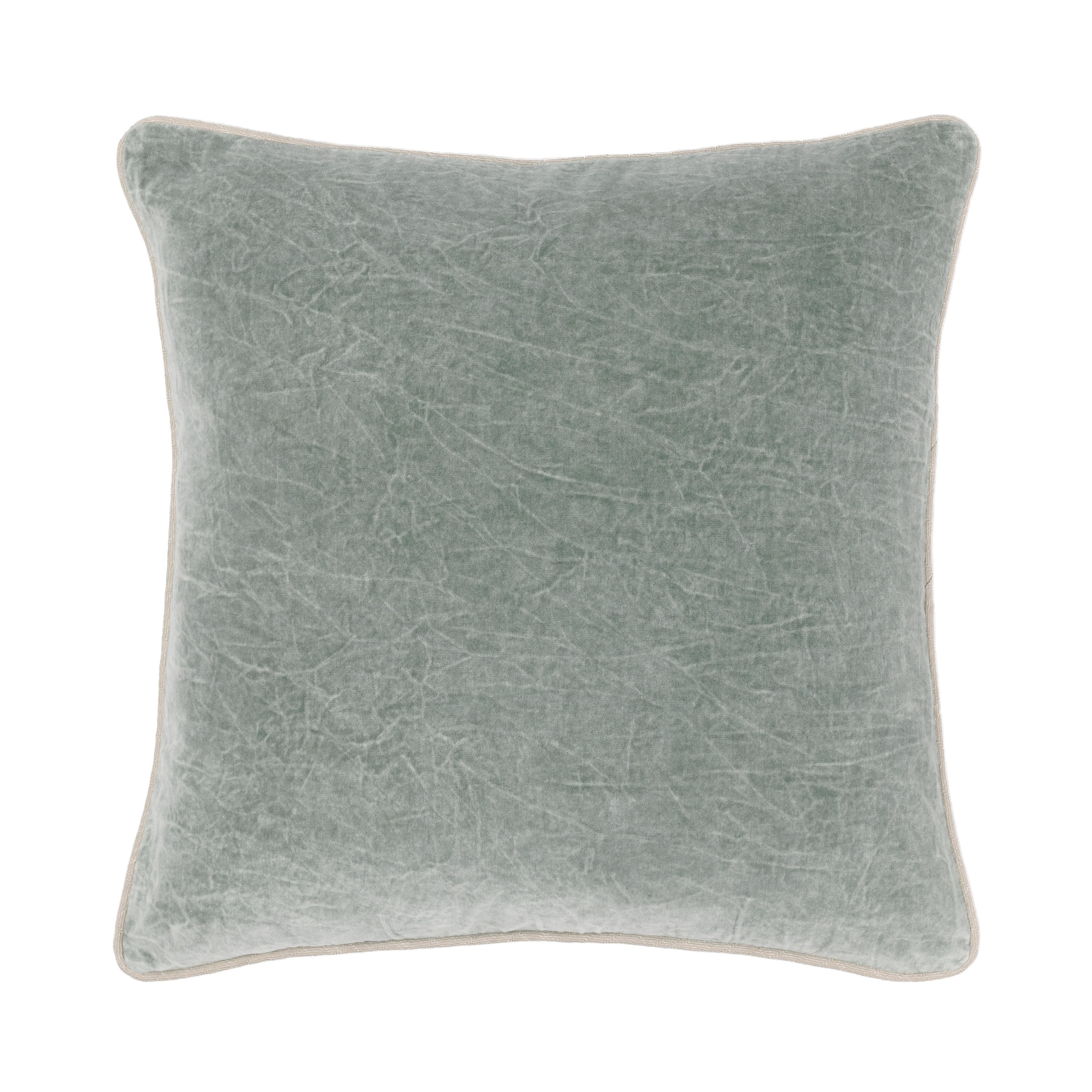 Ashley Luxe SLD Heirloom Velvet Bay Green  22 x 22 Throw Pillow, Green, large