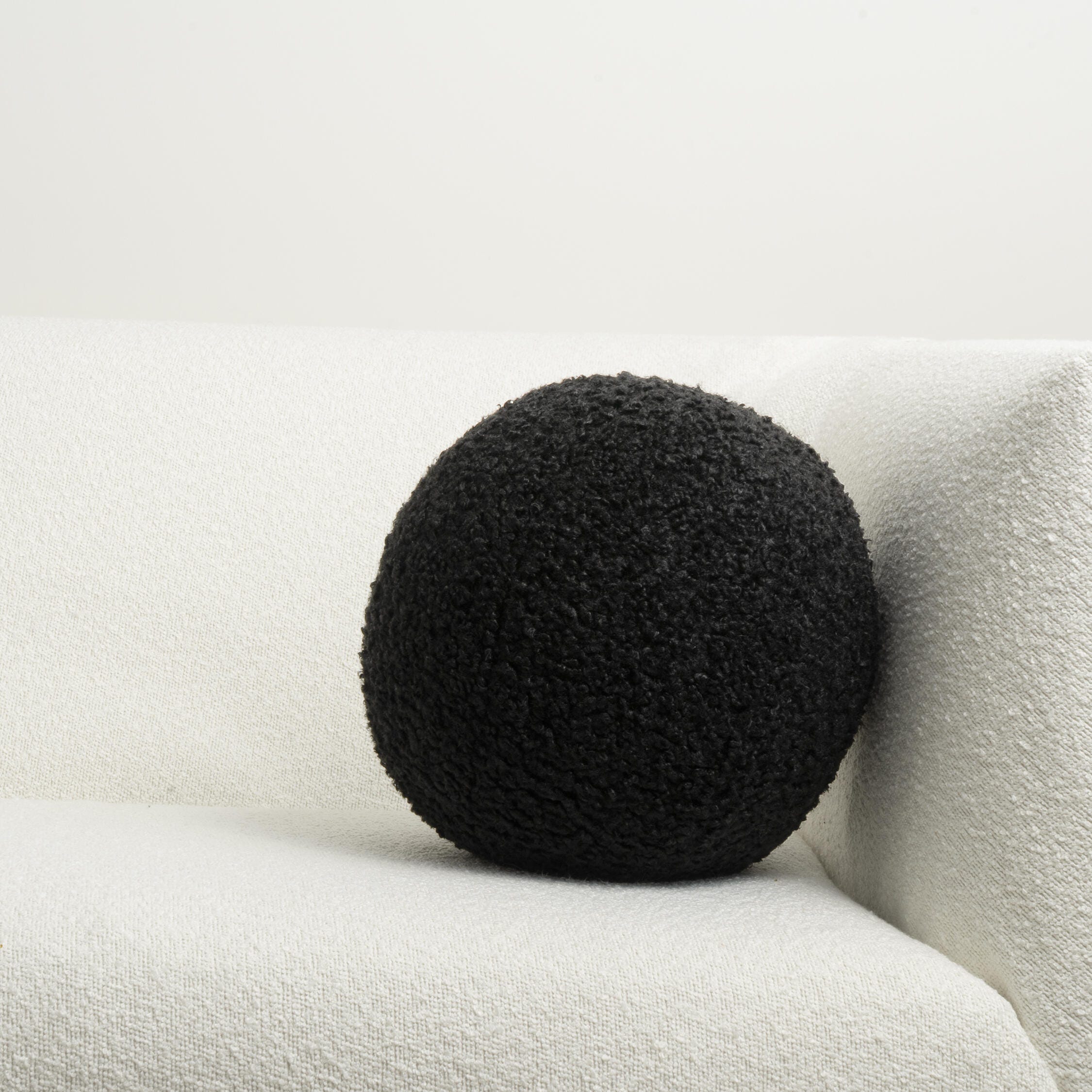 Ashley Luxe Poodle Ball-Jet 12 x 12 Throw Pillow, Jet, rollover