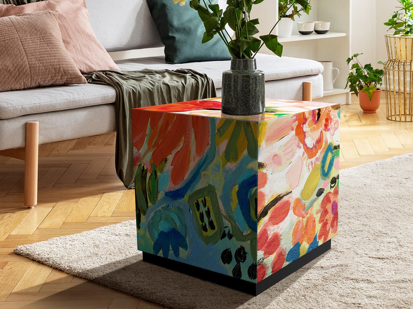 Empire Art Direct Secret Garden End Table, , large