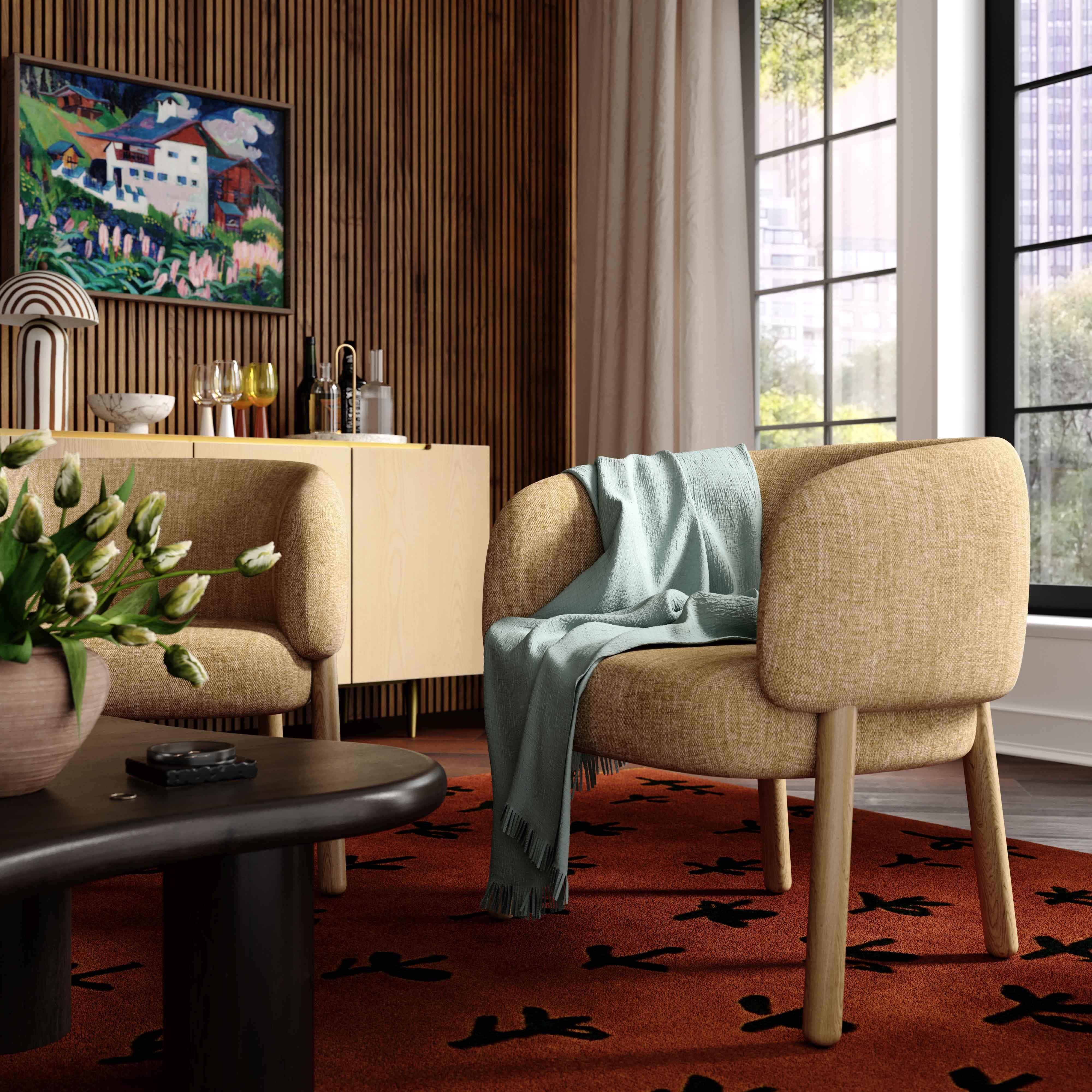 TOV Furniture Foxy Accent Chair, Honey, large