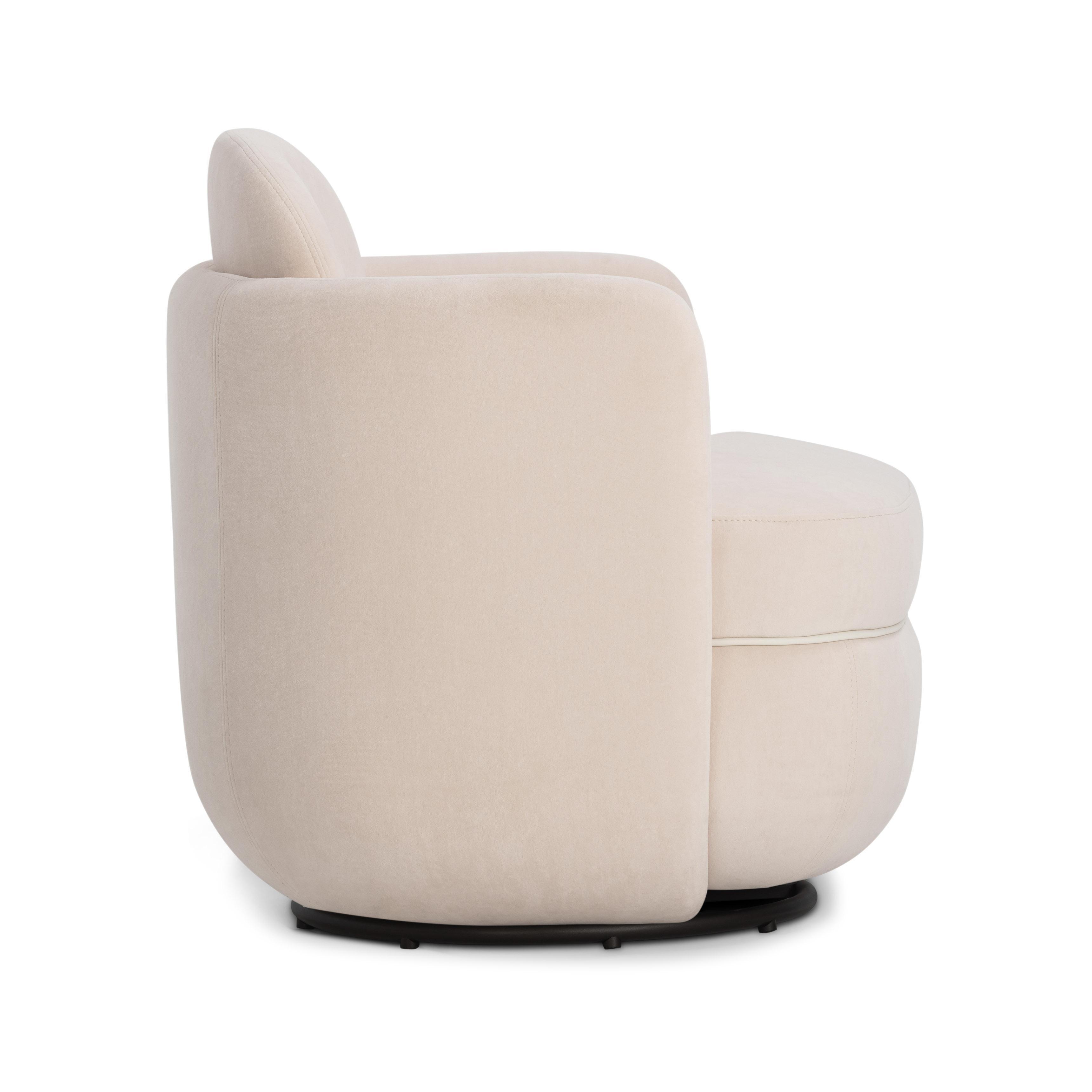 TOV Furniture Wolfie Swivel Accent Chair, Blush, large