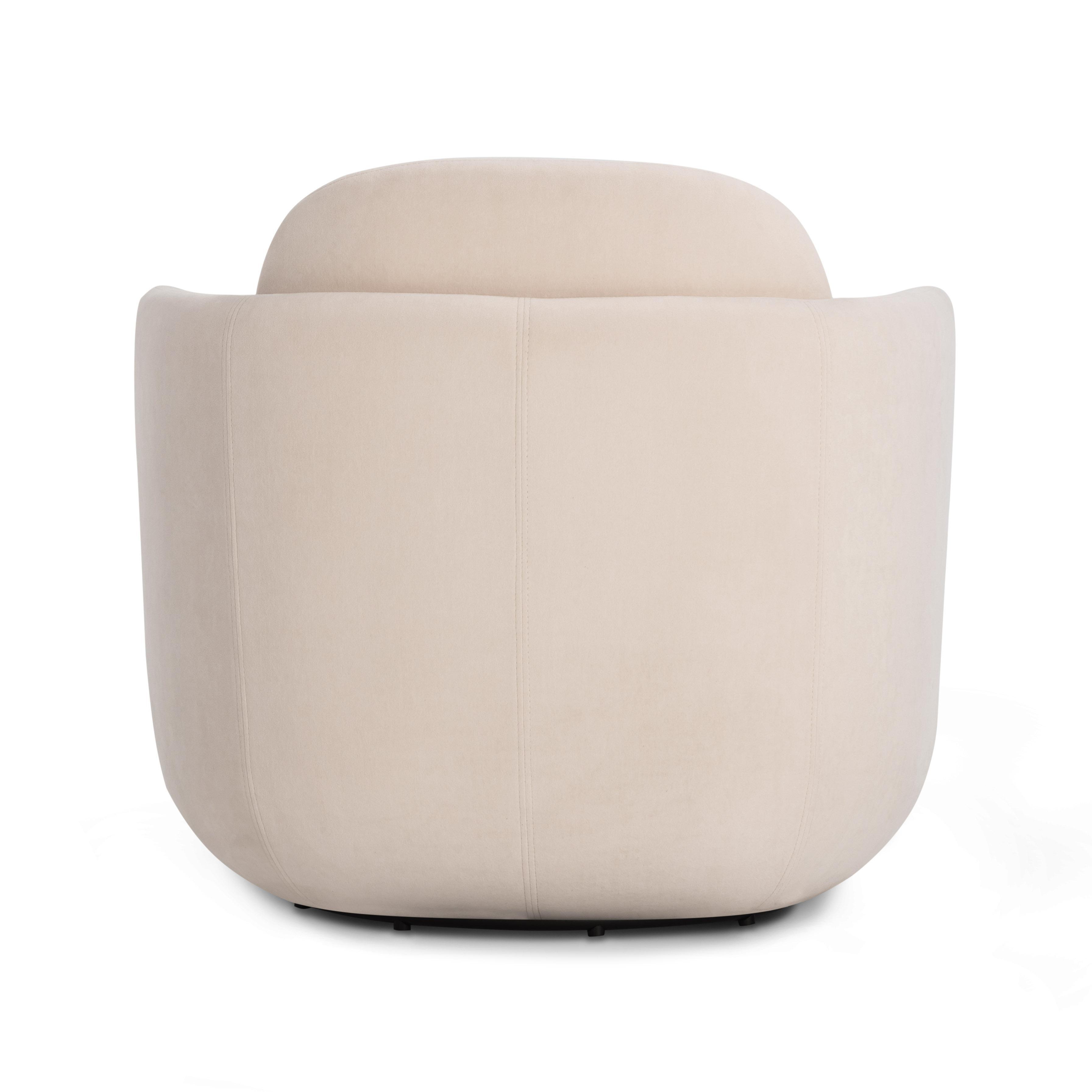 TOV Furniture Wolfie Swivel Accent Chair, Blush, large