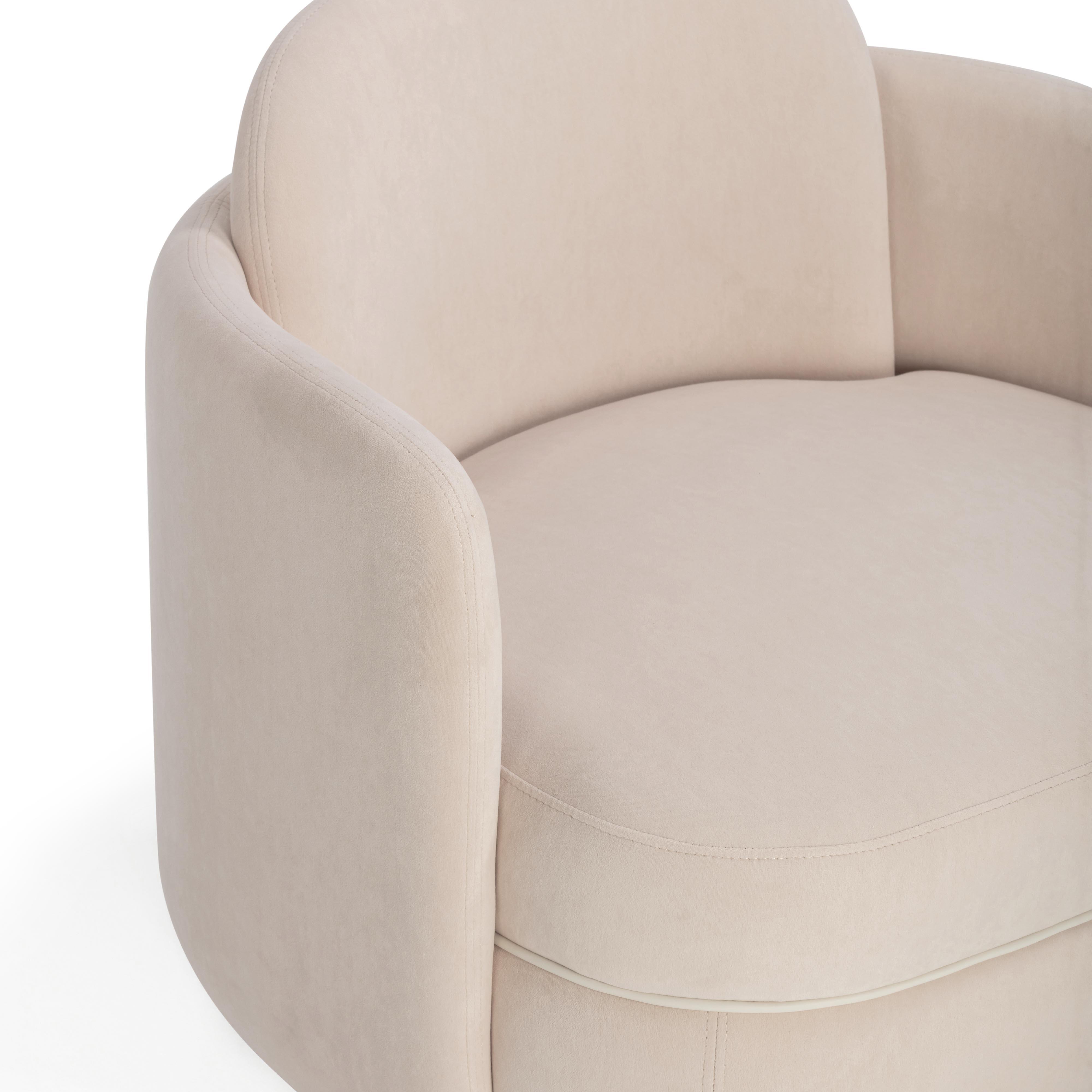 TOV Furniture Wolfie Swivel Accent Chair, Blush, large