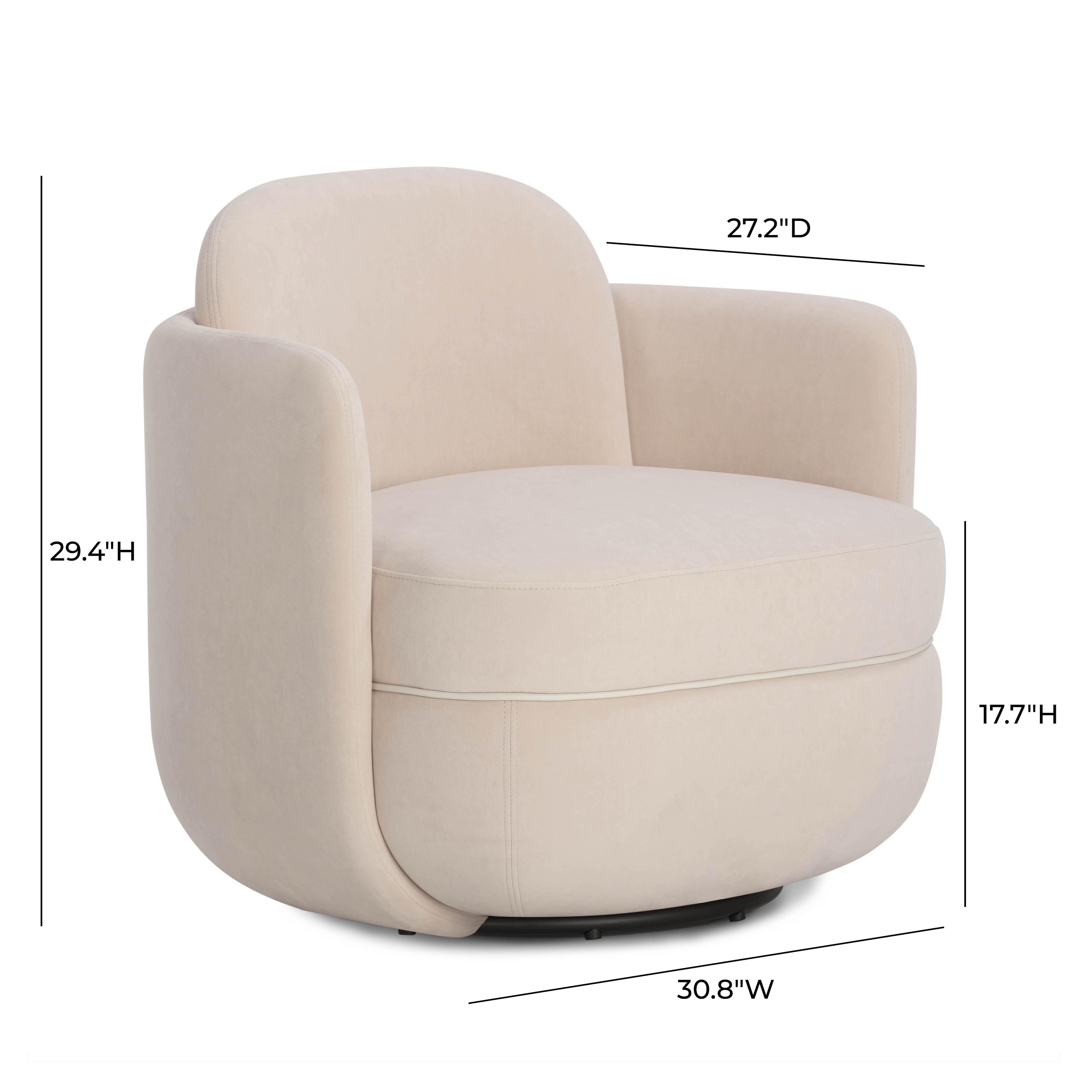 TOV Furniture Wolfie Swivel Accent Chair, Blush, large