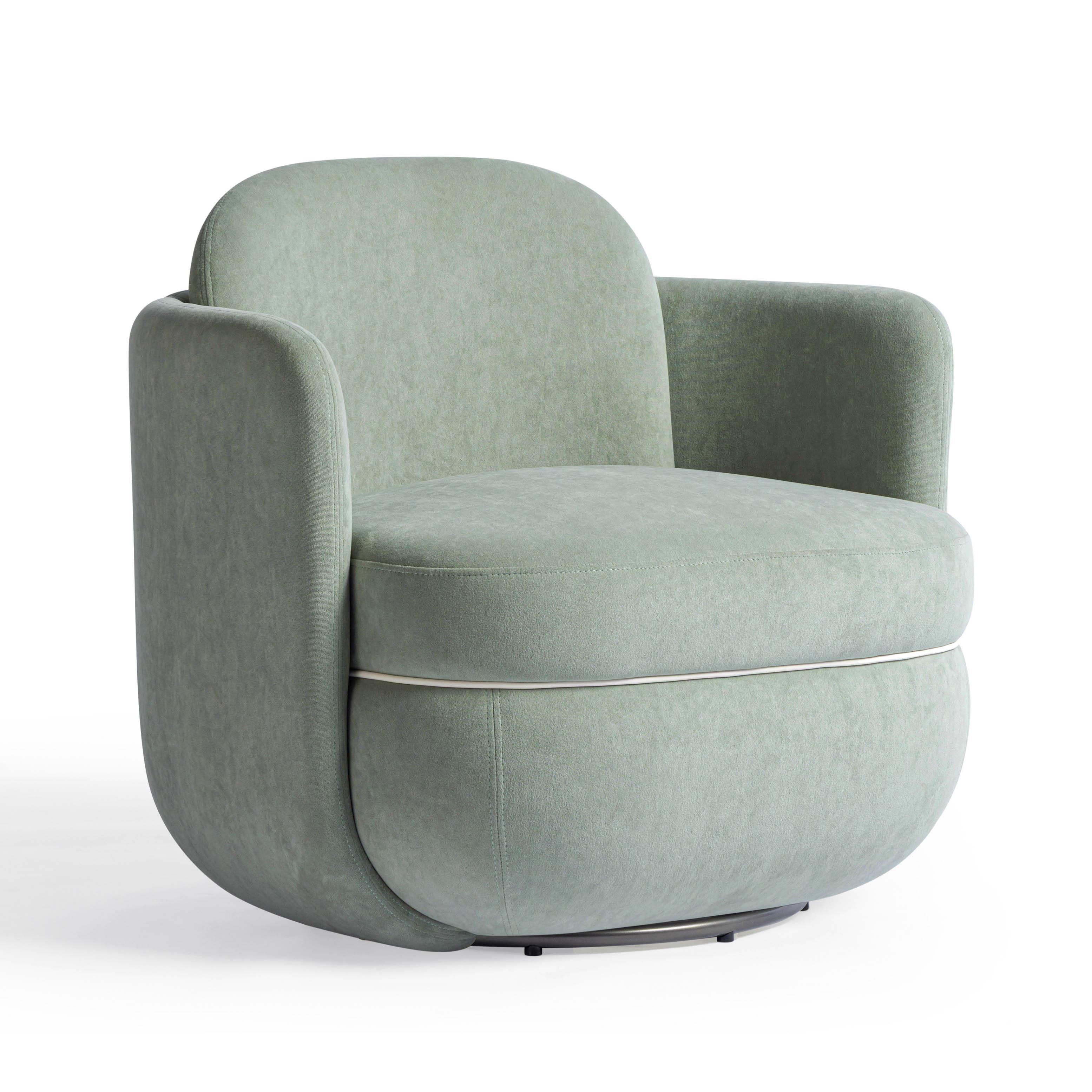 TOV Furniture Wolfie Swivel Accent Chair, Mint Green, large