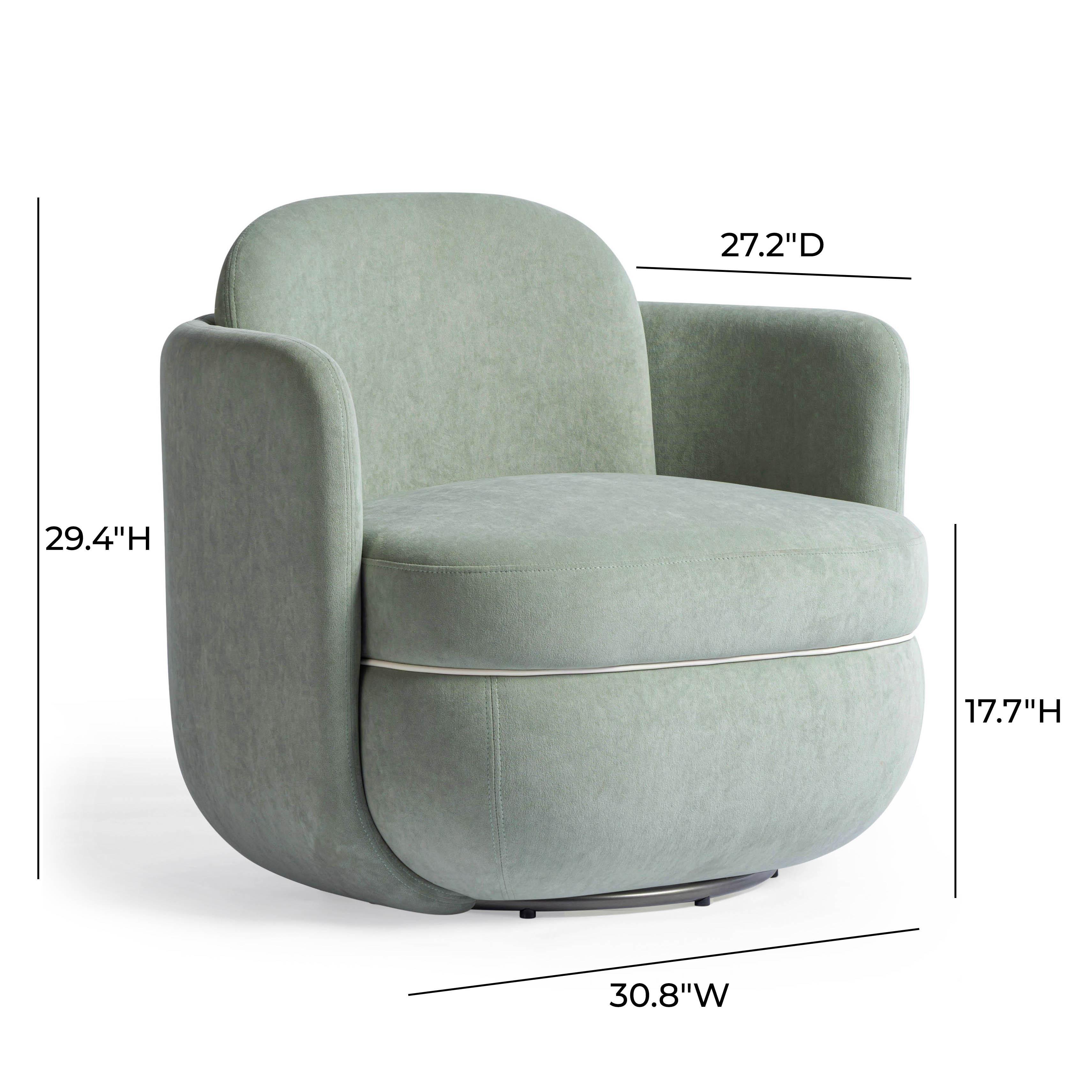 TOV Furniture Wolfie Swivel Accent Chair, Mint Green, large