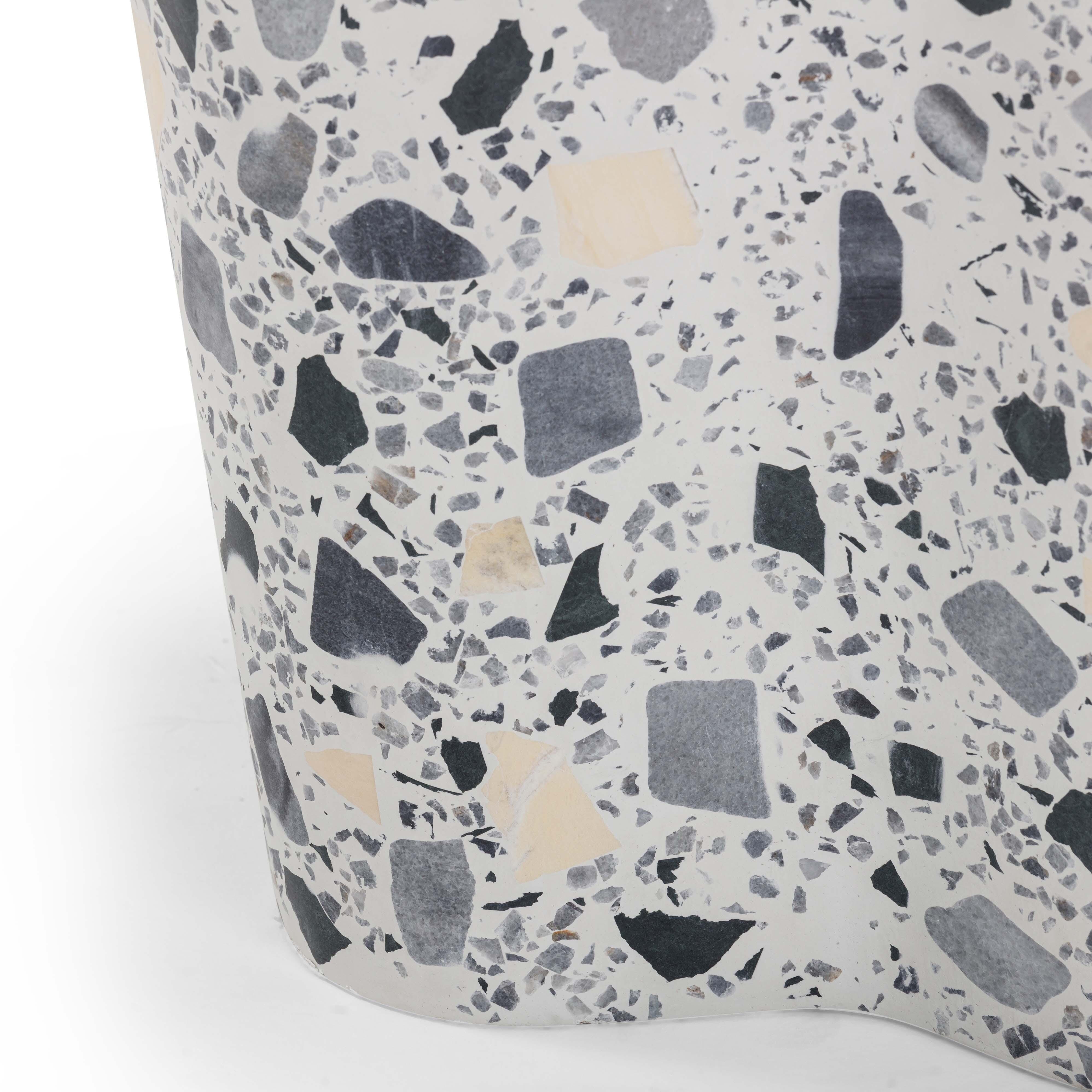 TOV Furniture Slab Side Table, Black/White, large