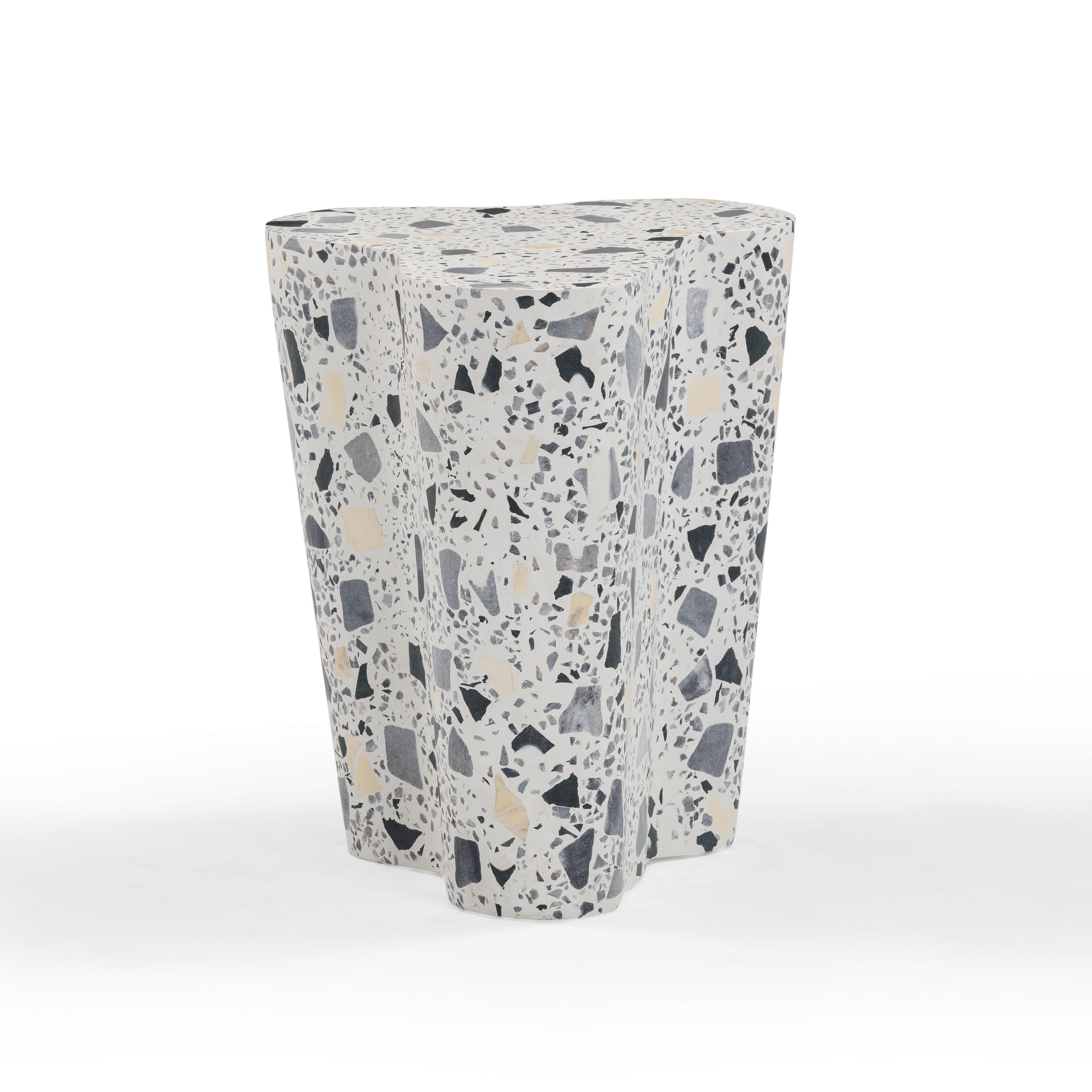 TOV Furniture Slab Side Table, Black/White, large