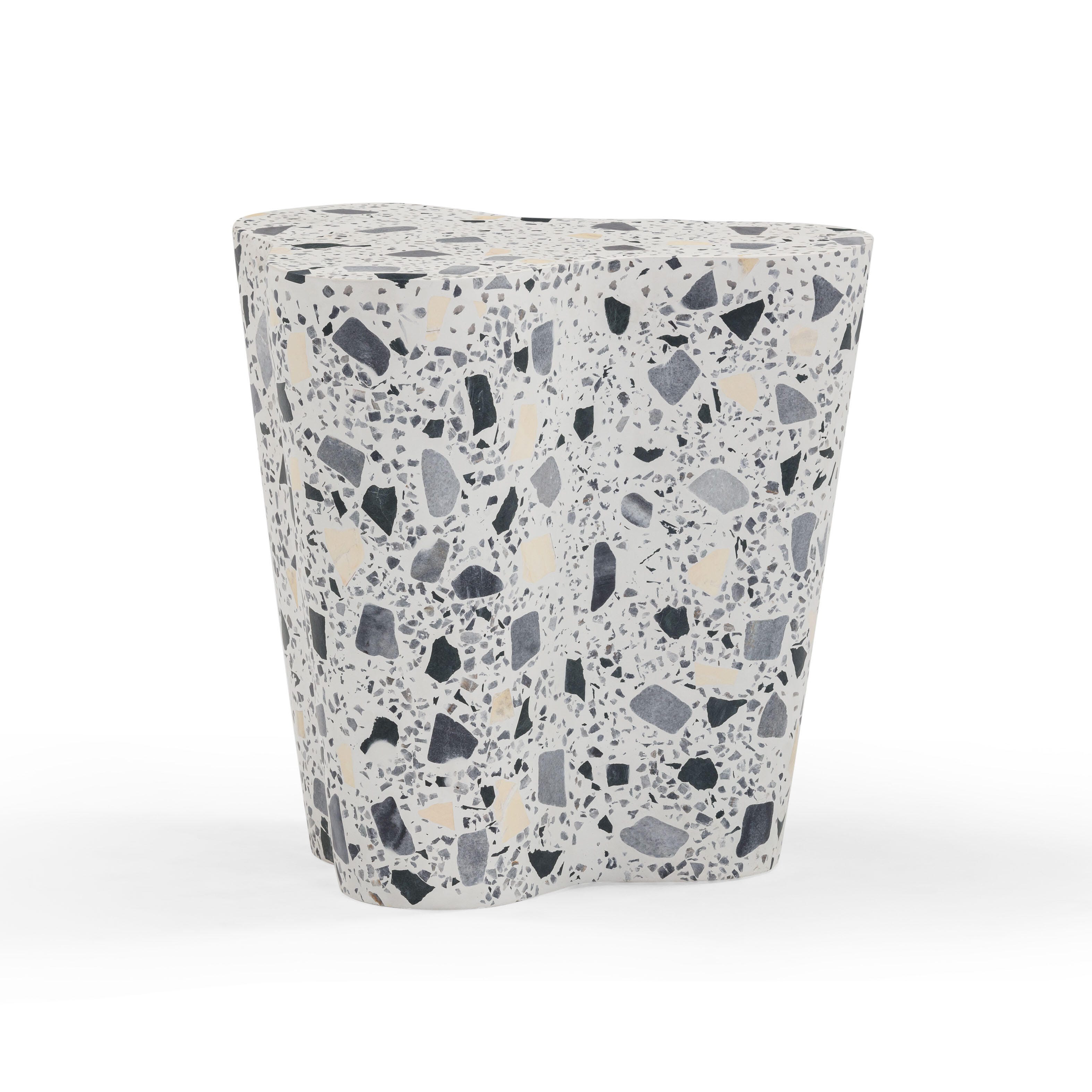 TOV Furniture Slab Side Table, Black/White, large