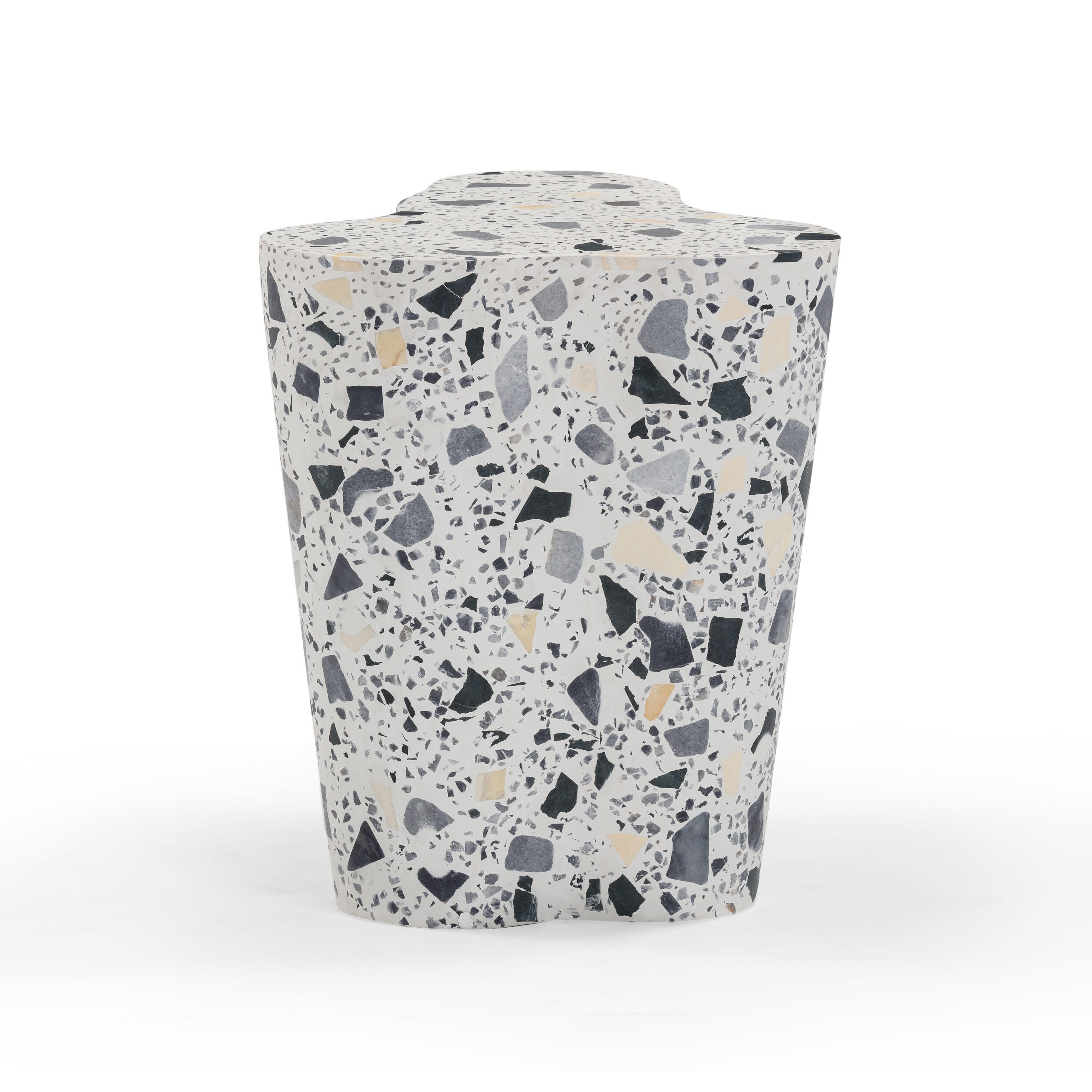 TOV Furniture Slab Side Table, Black/White, large