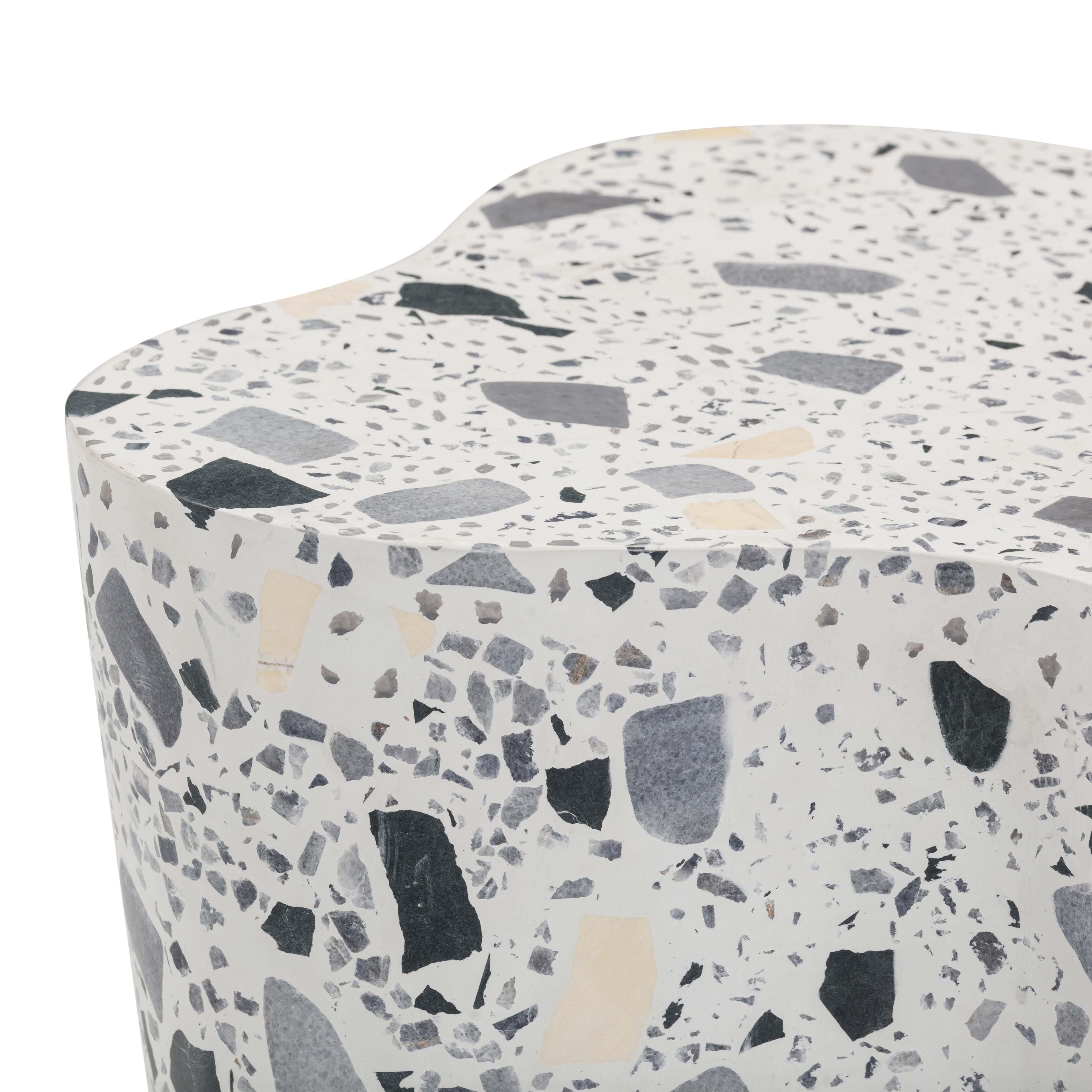 TOV Furniture Slab Side Table, Black/White, large