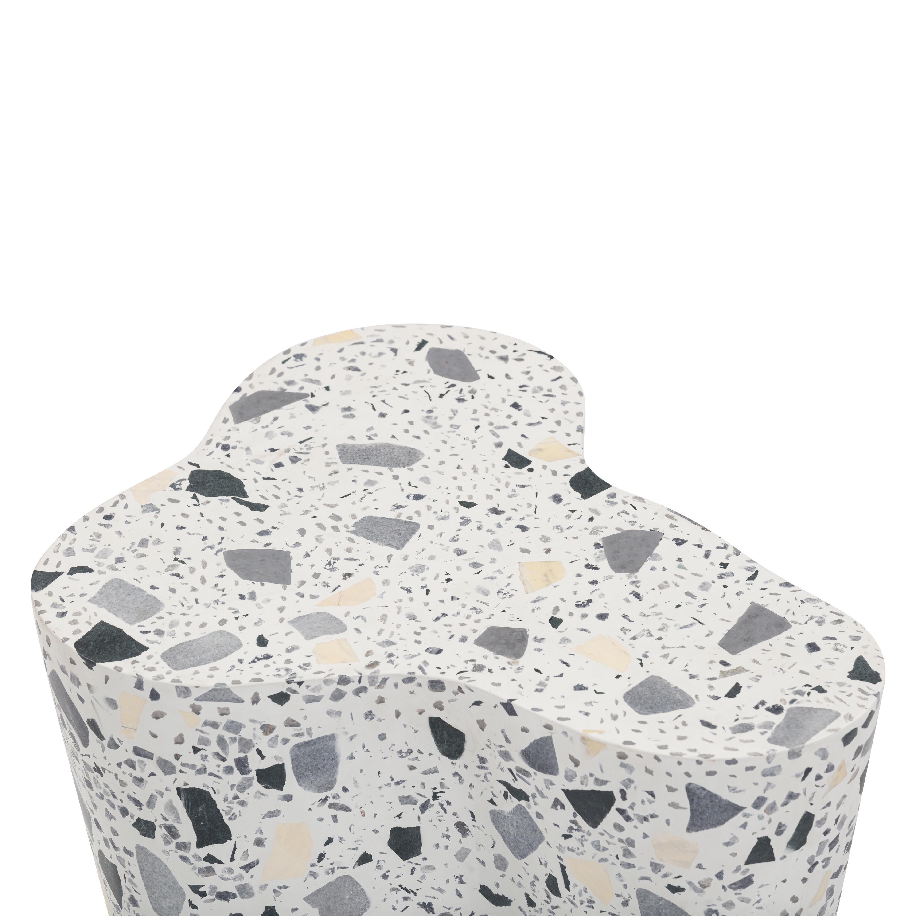 TOV Furniture Slab Side Table, Black/White, large