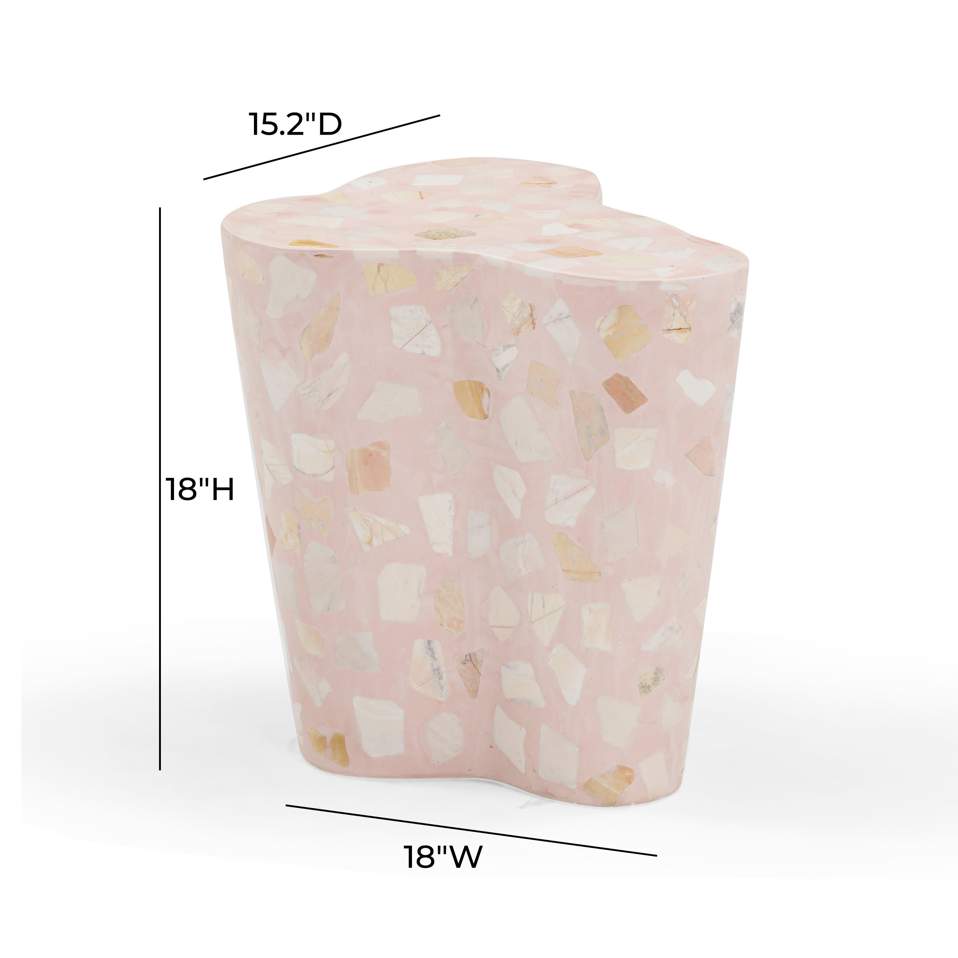 TOV Furniture Slab Side Table, Pink, large