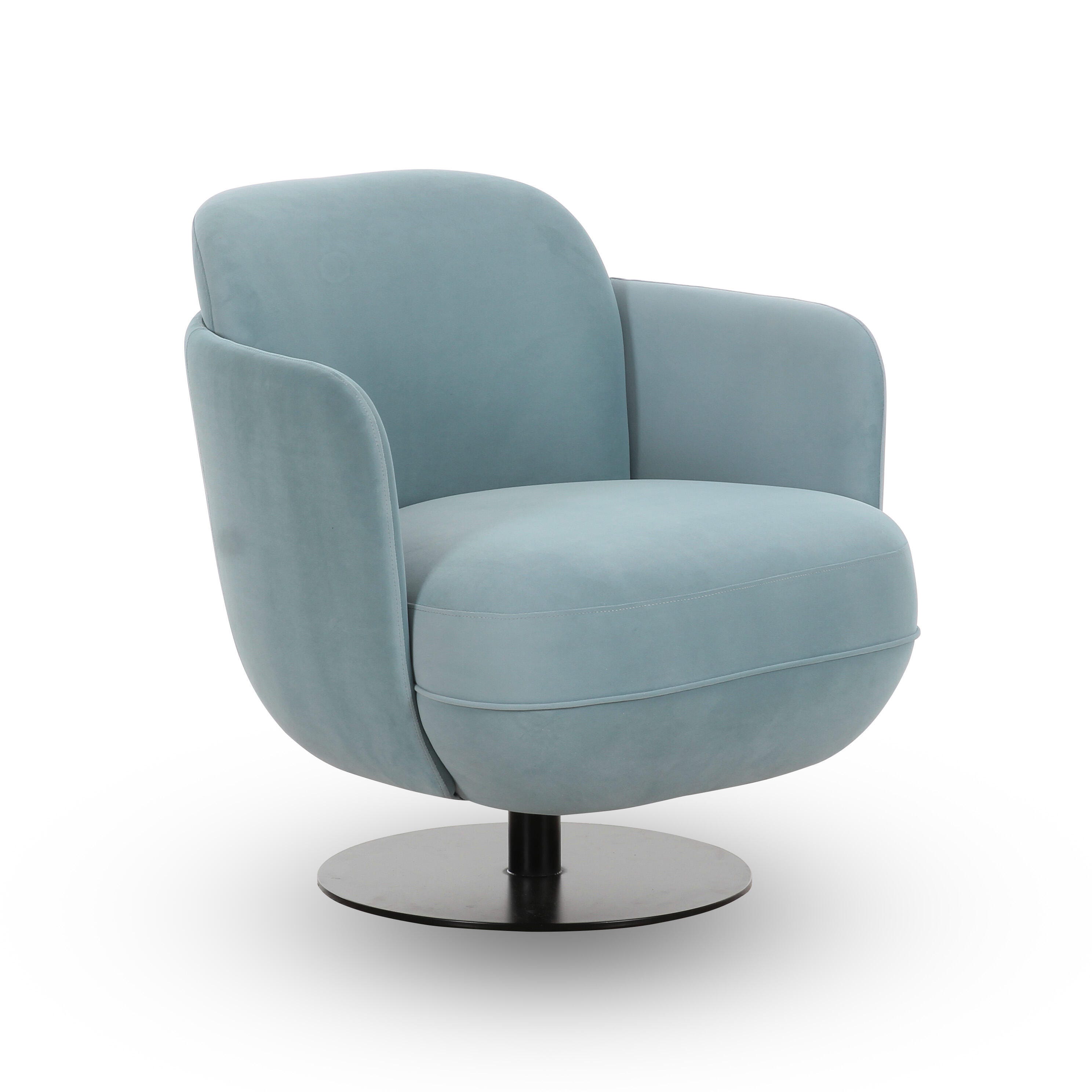 TOV Furniture Solange Swivel Accent Chair, Blue, large