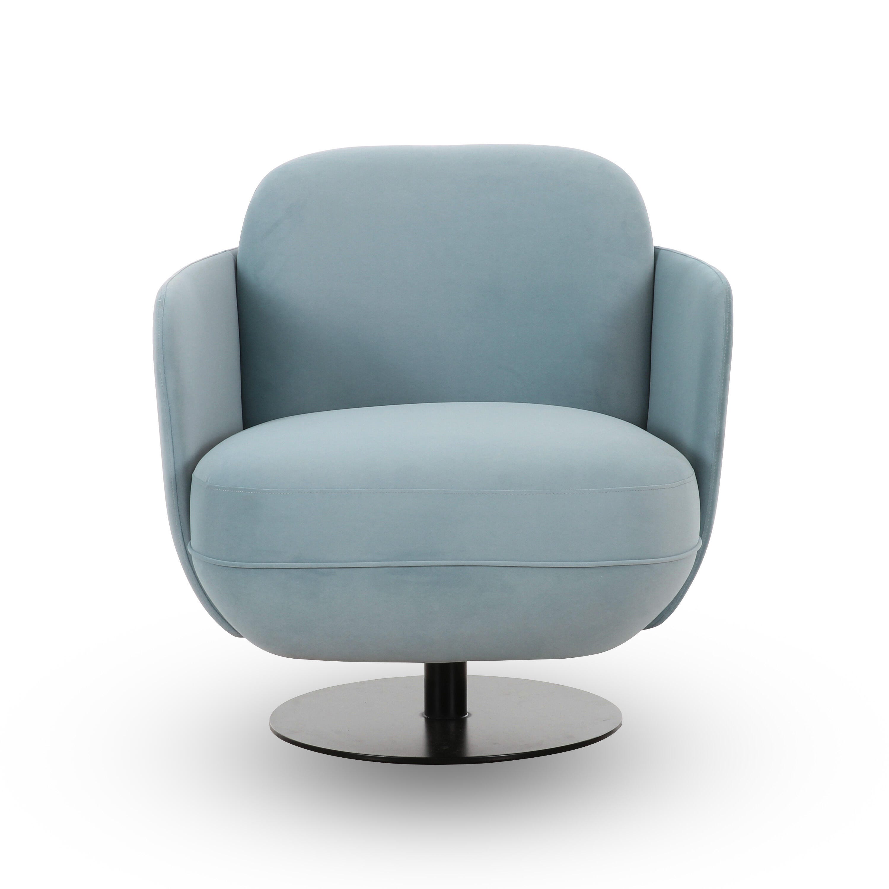 TOV Furniture Solange Swivel Accent Chair, Blue, large