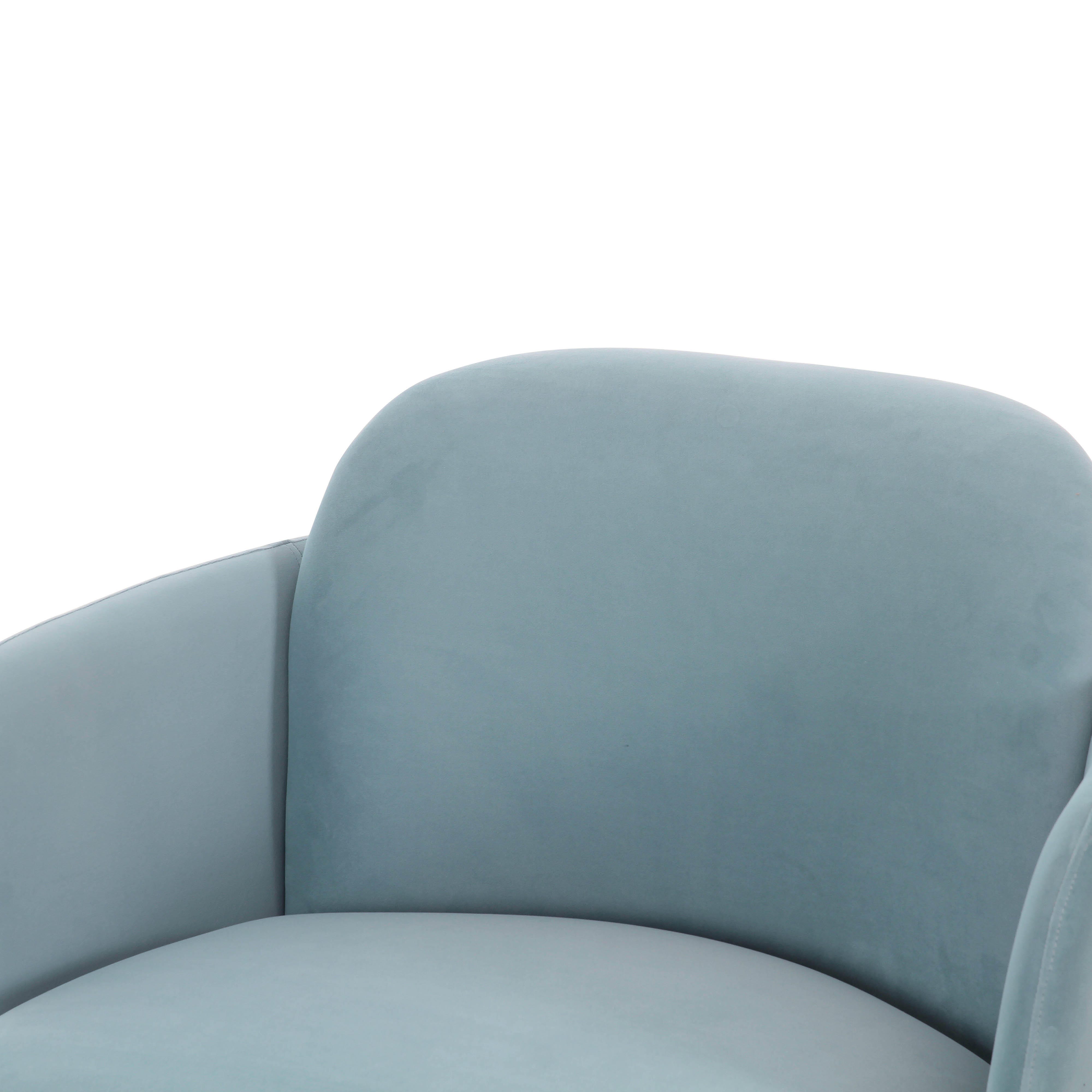 TOV Furniture Solange Swivel Accent Chair, Blue, large