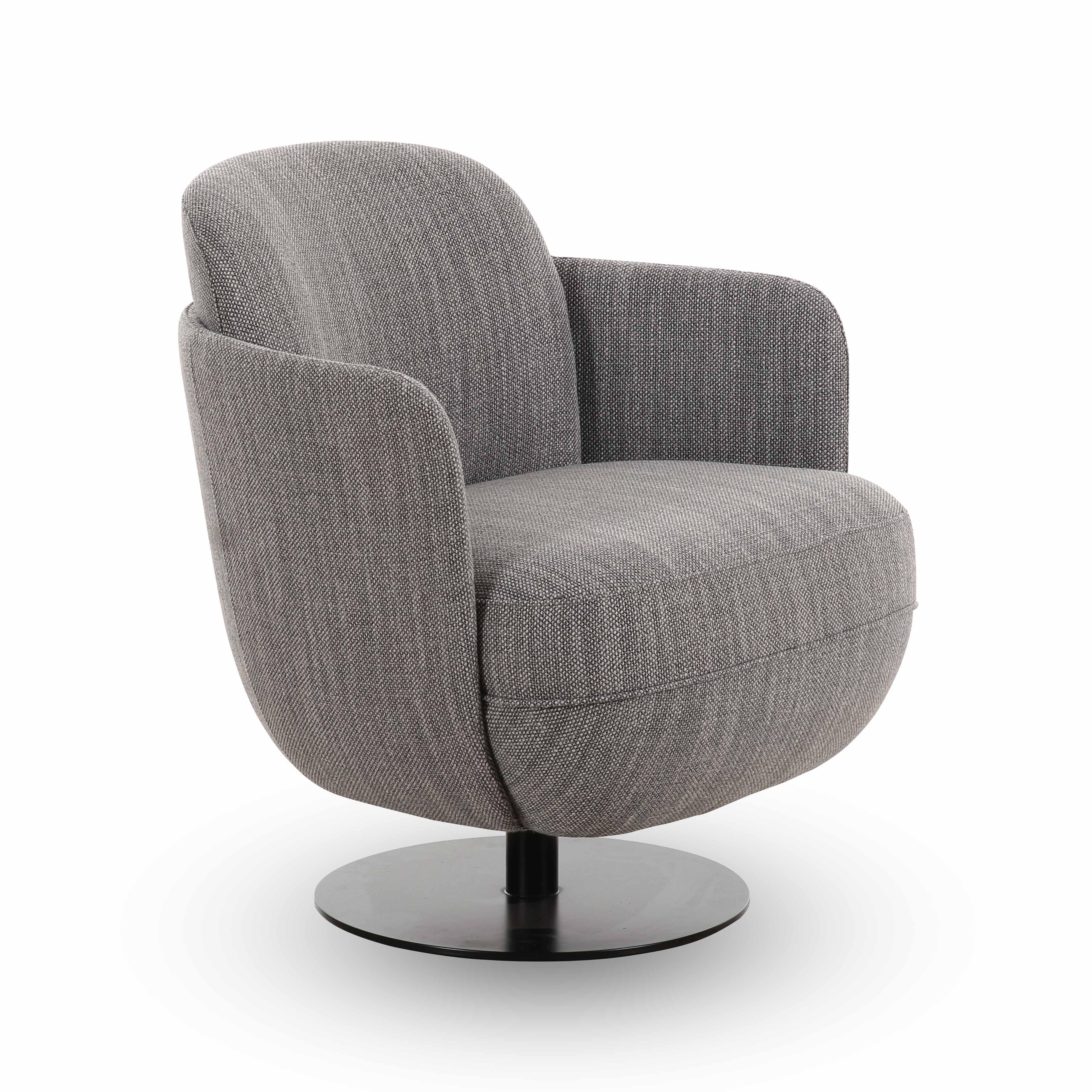 TOV Furniture Solange Swivel Accent Chair, Gray, large
