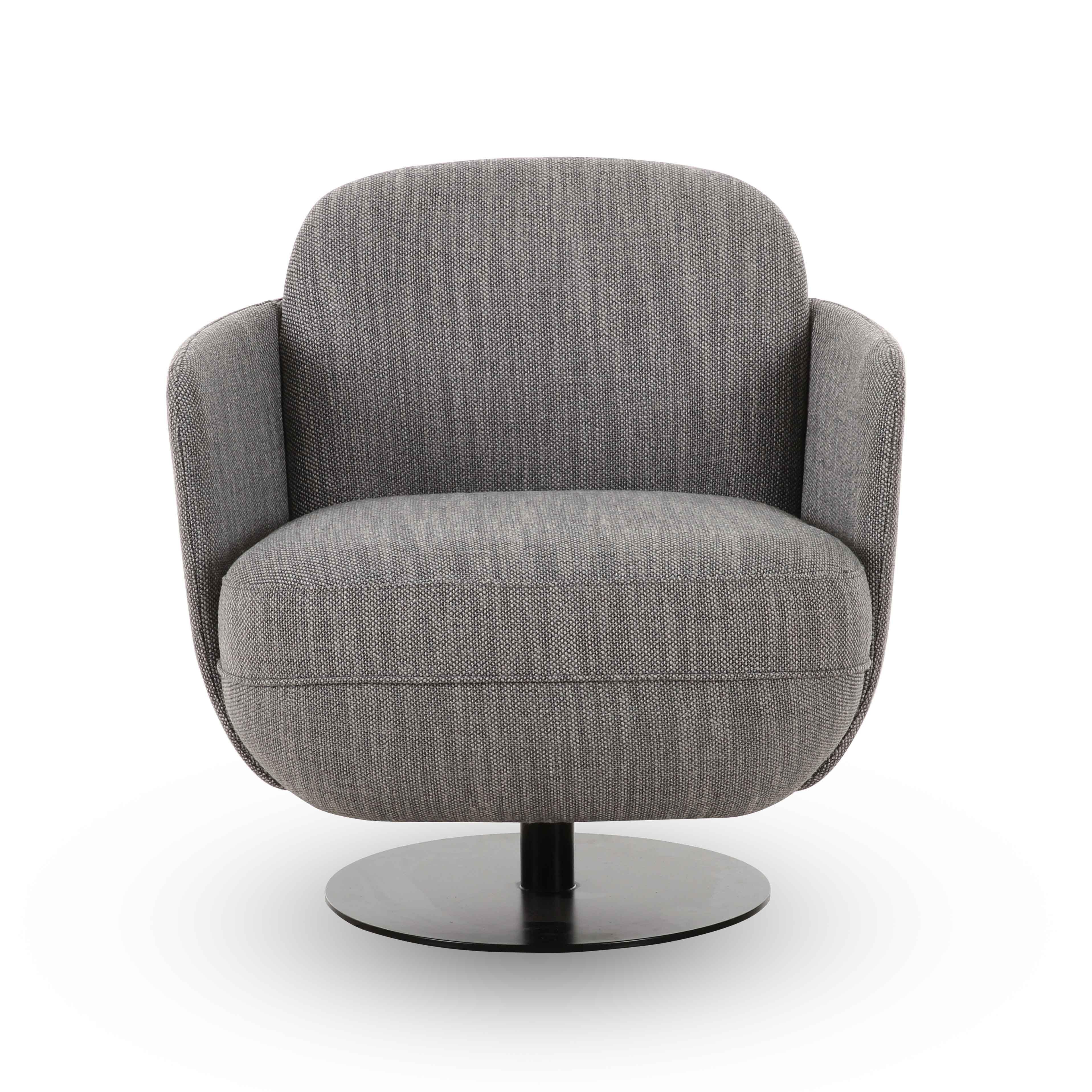 TOV Furniture Solange Swivel Accent Chair, Gray, large