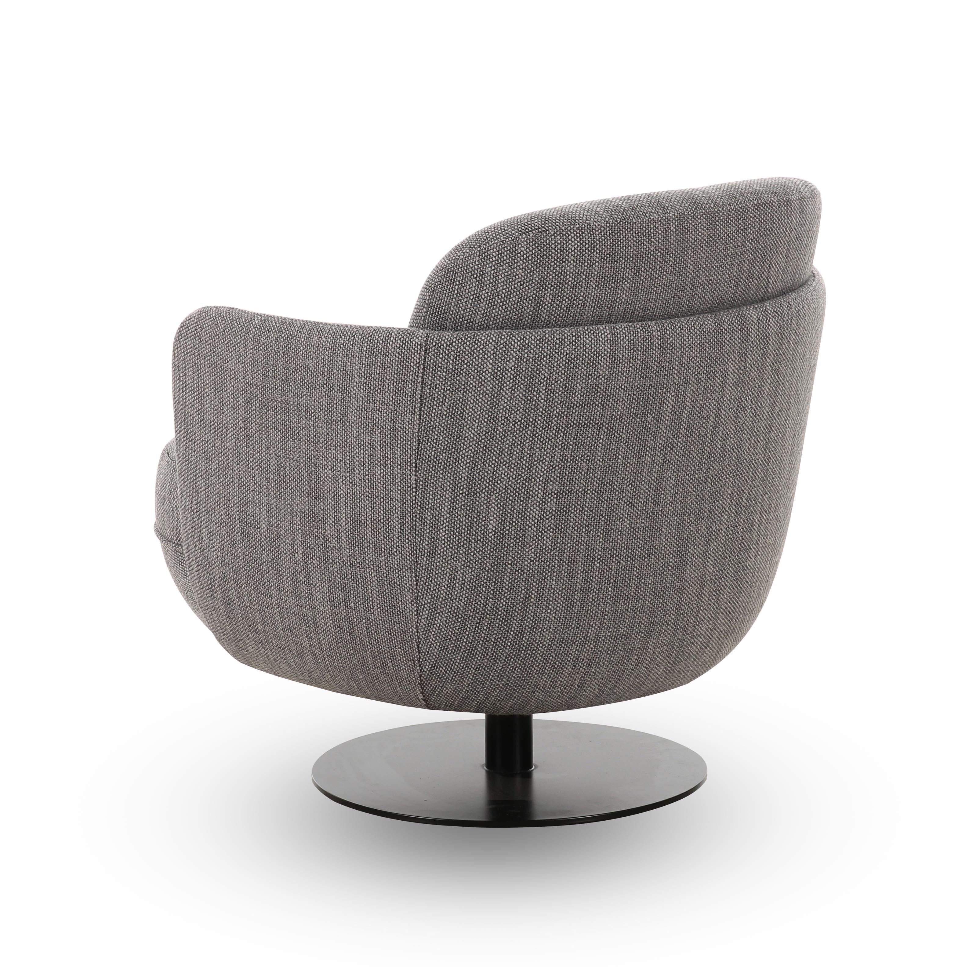 TOV Furniture Solange Swivel Accent Chair, Gray, large