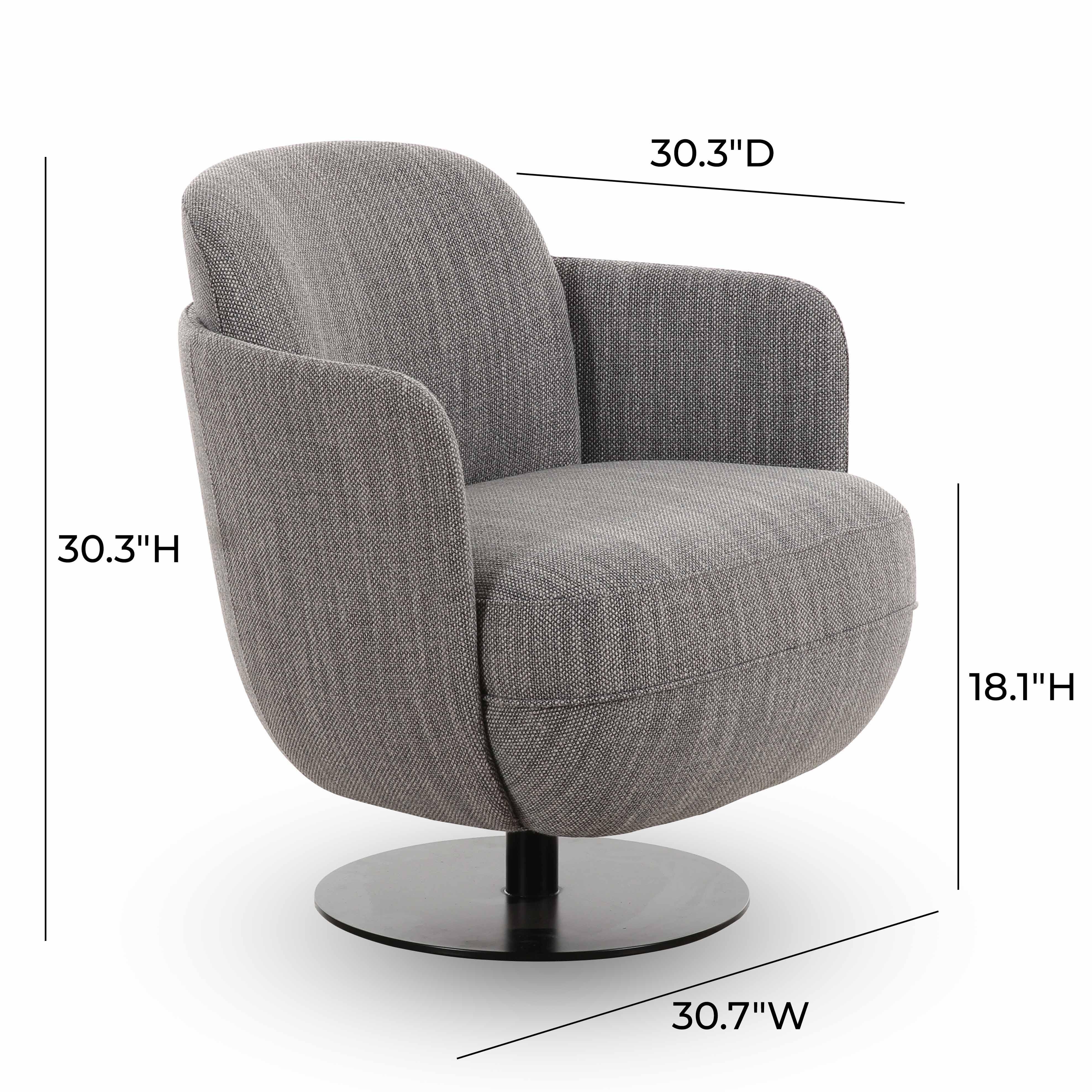 TOV Furniture Solange Swivel Accent Chair, Gray, large