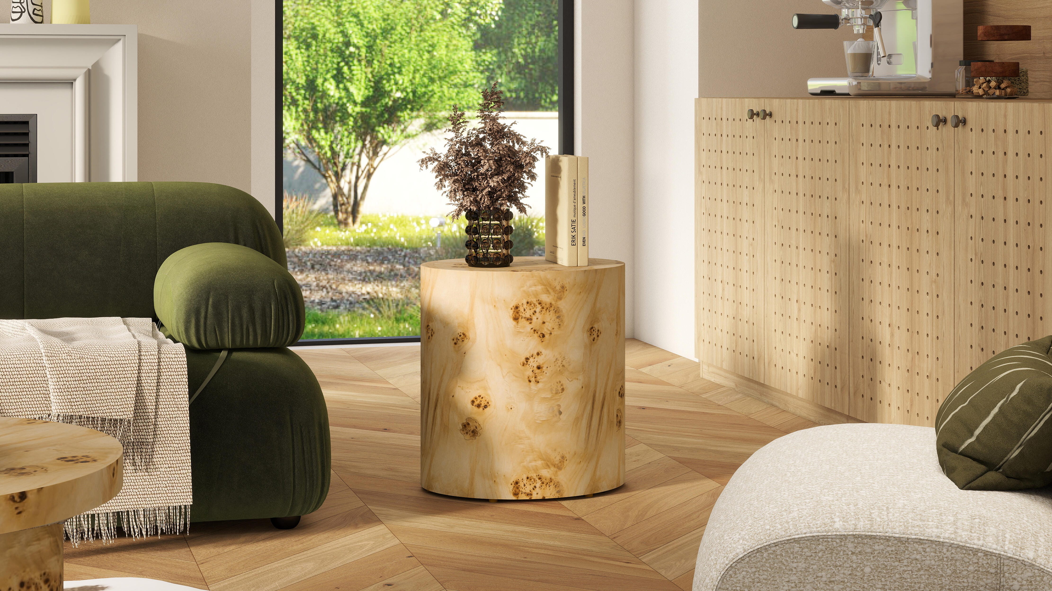Jennifer Taylor Home Nebula Side Table, Warm Natural Brown, large
