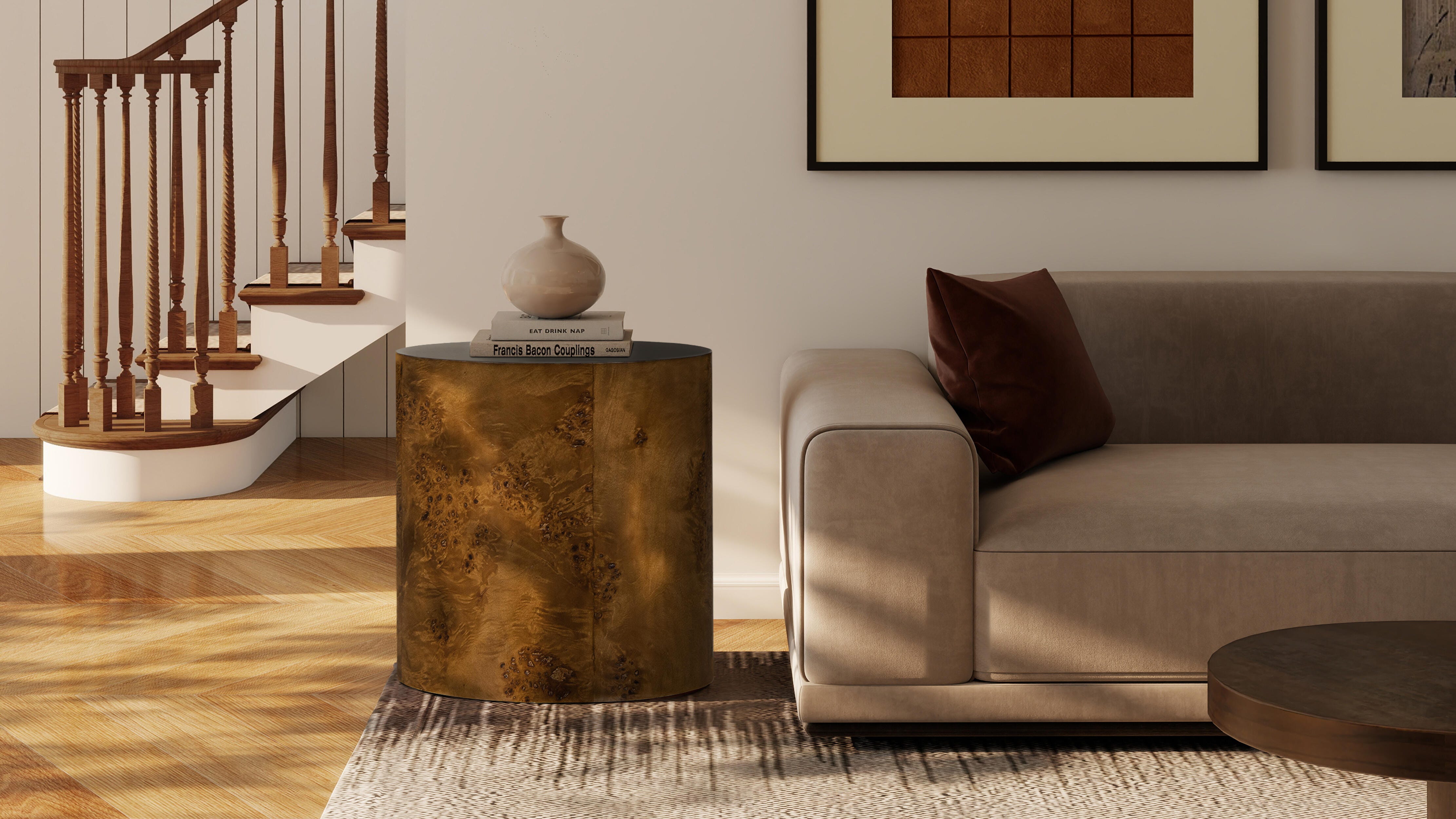 Jennifer Taylor Home Nebula Side Table, Medium Brown Walnut, large