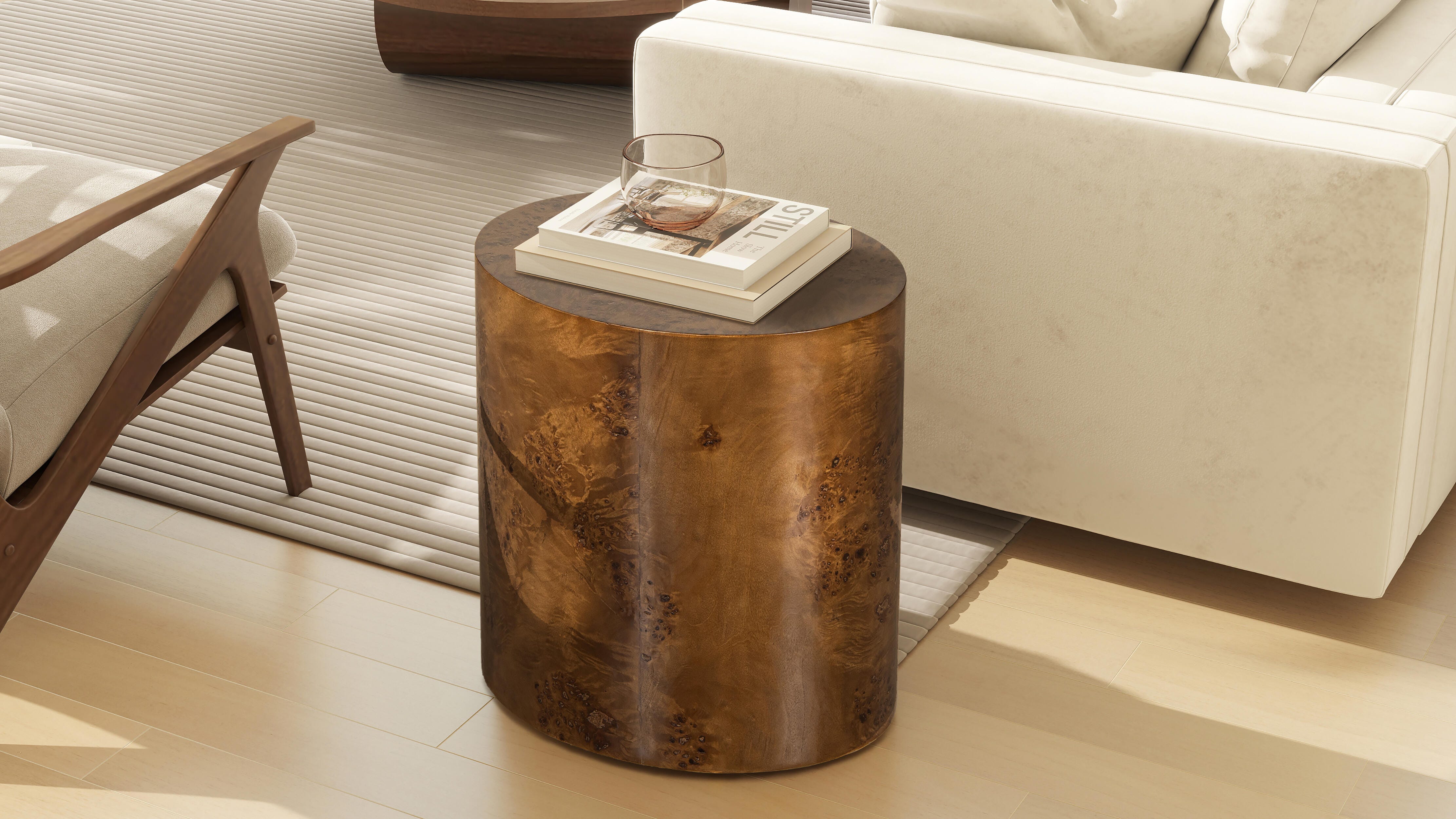 Jennifer Taylor Home Nebula Side Table, Medium Brown Walnut, large